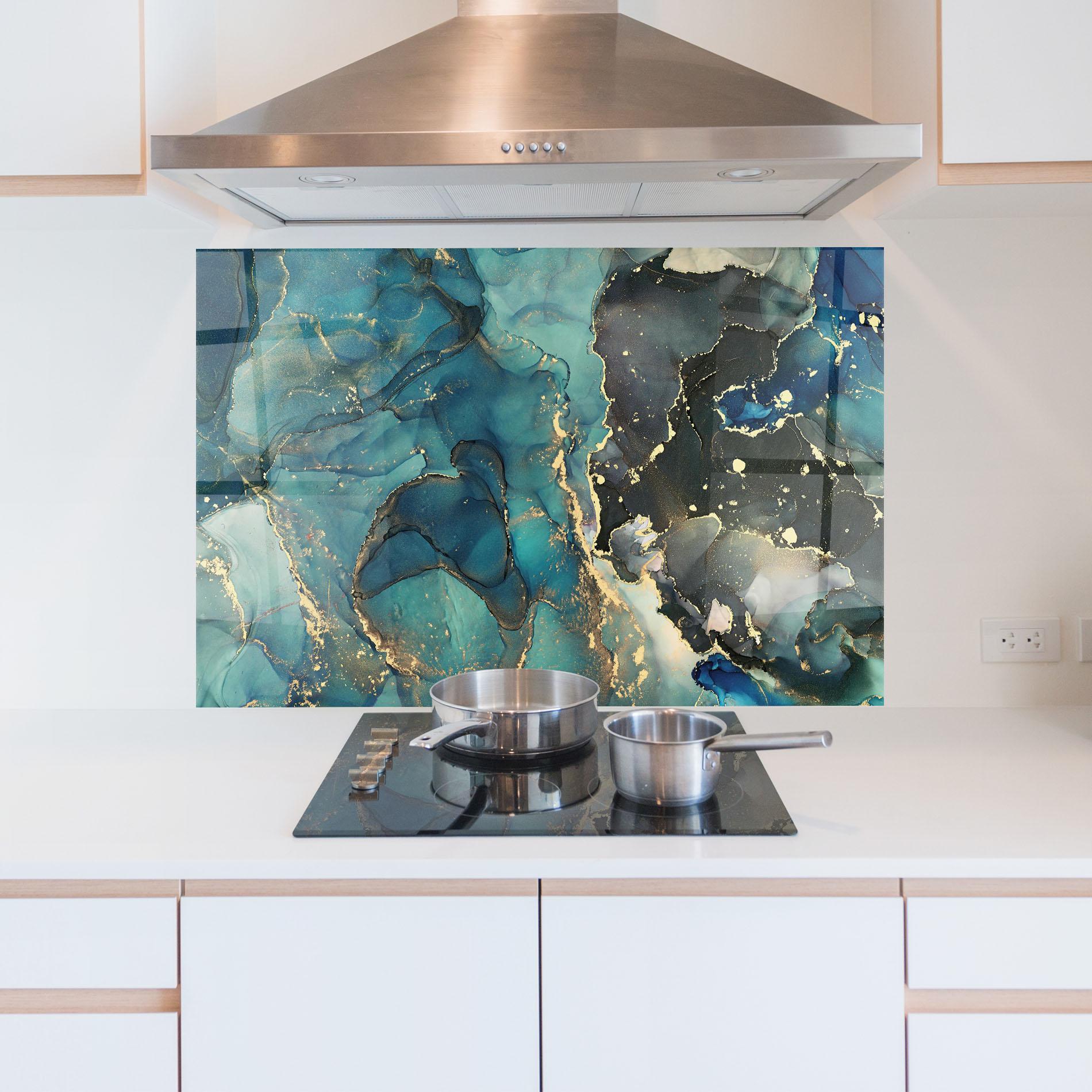 Panou Sticla Bucatarie Blue Marble mockup 5