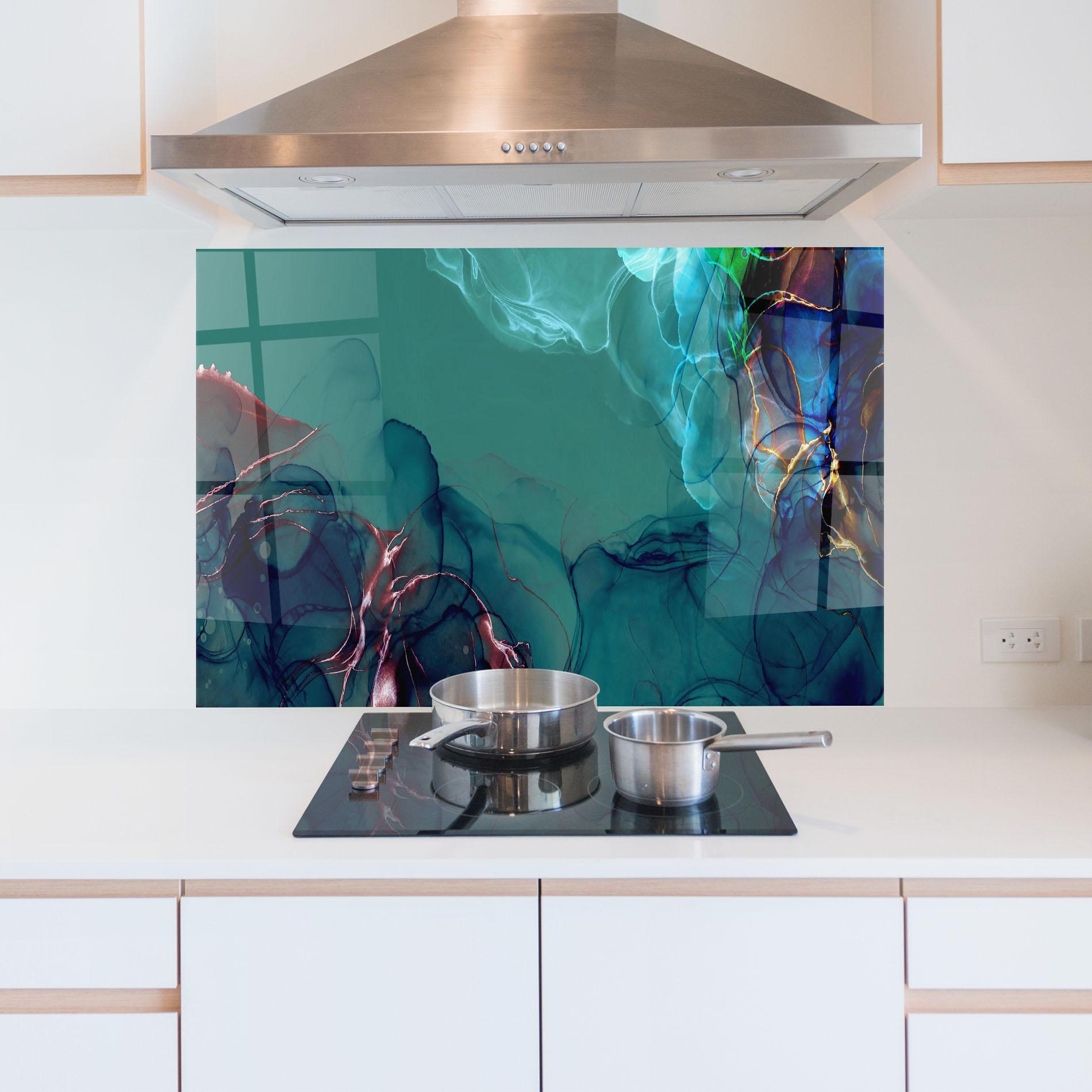 Panou Sticla Bucatarie Darkish Abstract mockup 5