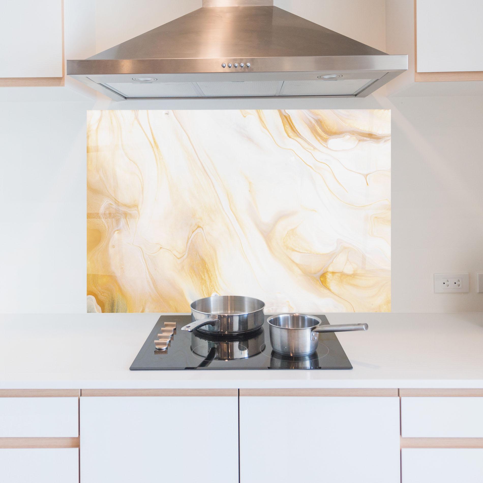 Panou Sticla Bucatarie White Yellow Marble mockup 5