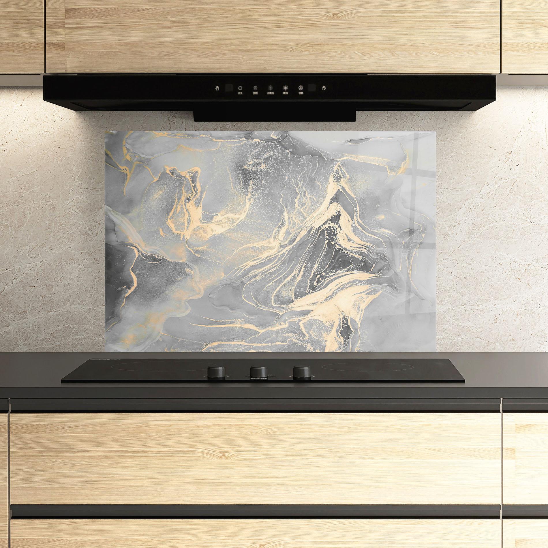 Panou Sticla Bucatarie Abstract Illusion mockup 3