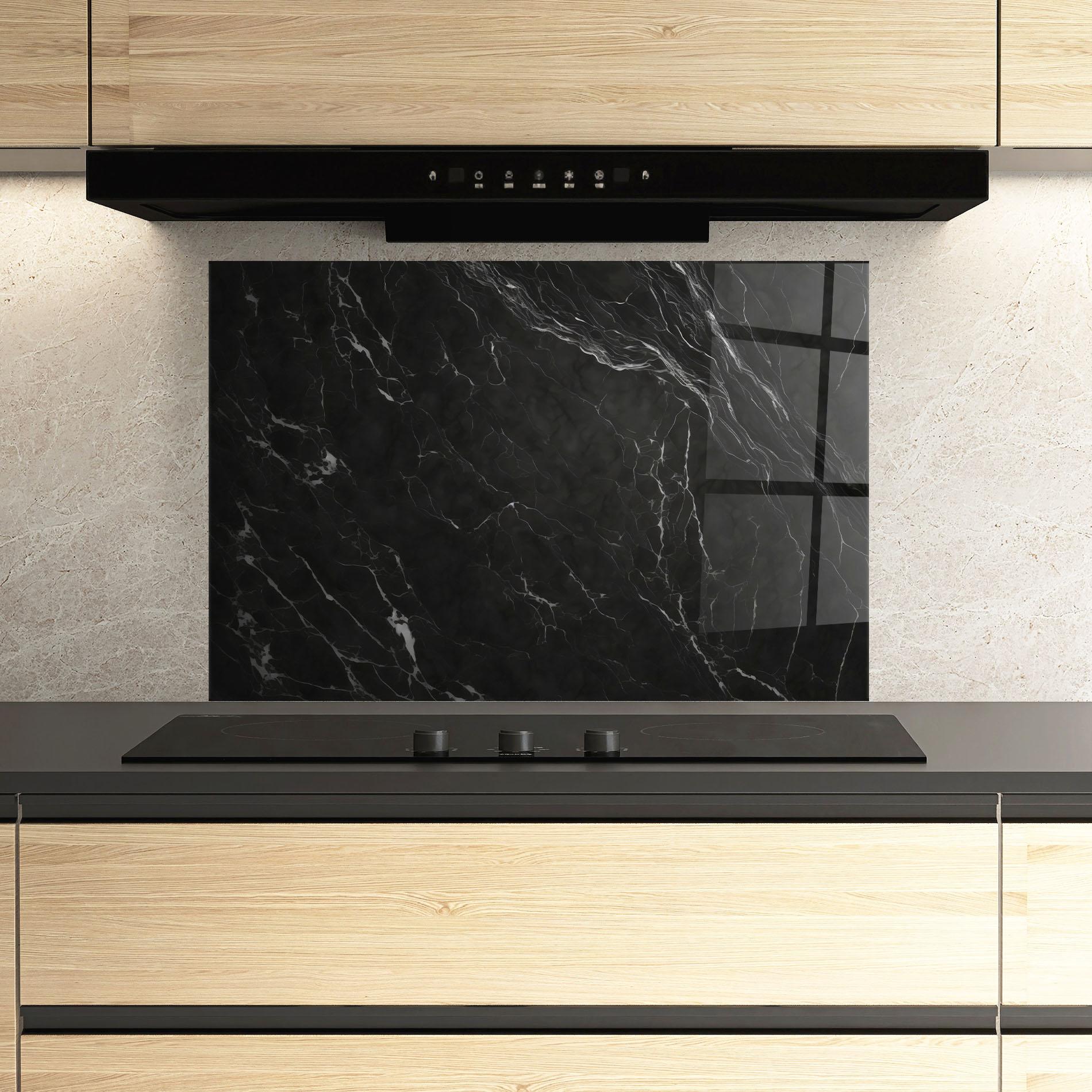 Panou Sticla Bucatarie Black Marble mockup 3