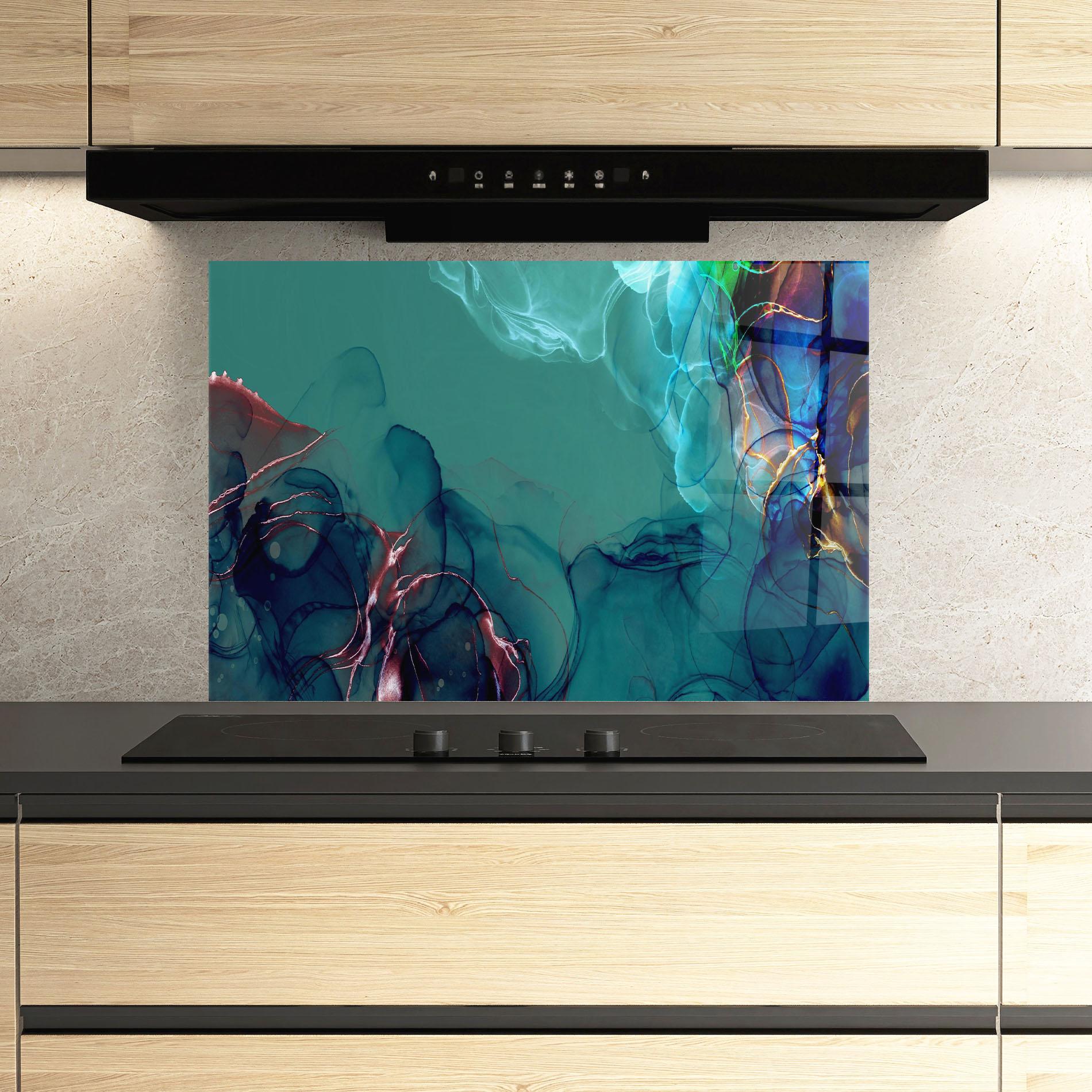 Panou Sticla Bucatarie Darkish Abstract mockup 3