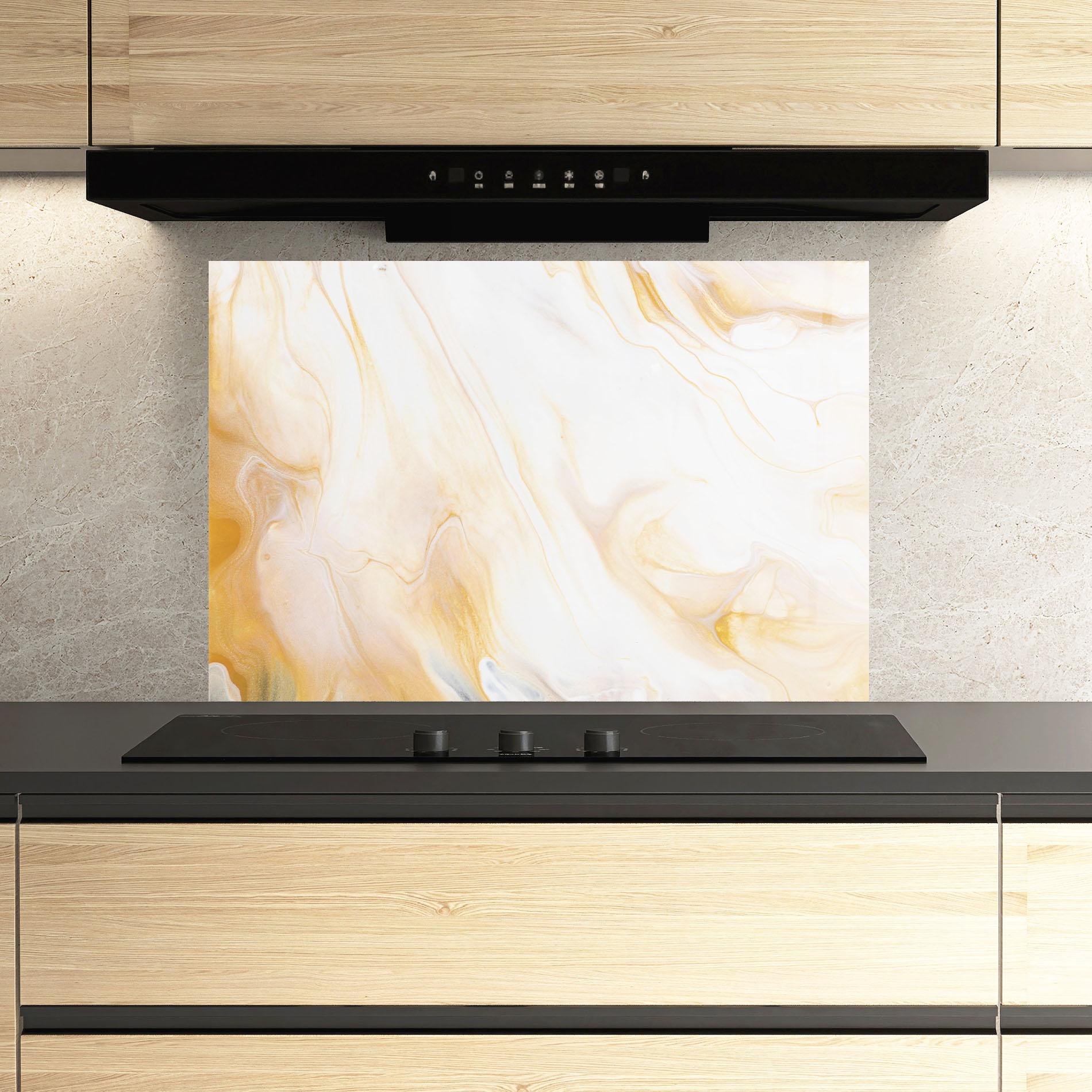 Panou Sticla Bucatarie White Yellow Marble mockup 3