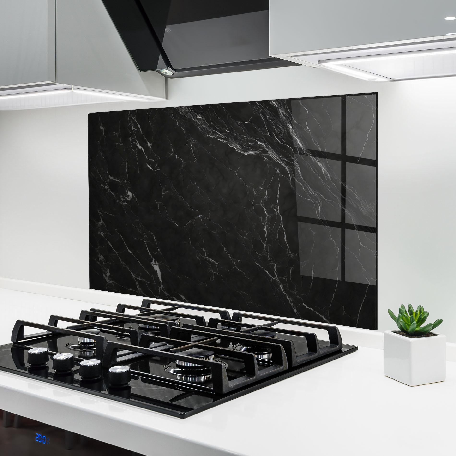 Panou Sticla Bucatarie Black Marble mockup 6