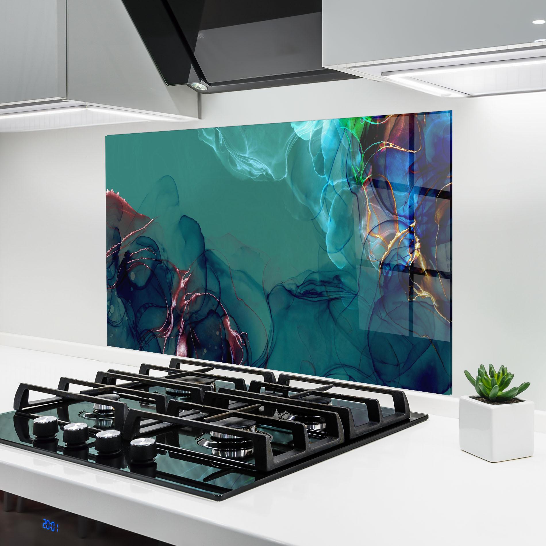 Panou Sticla Bucatarie Darkish Abstract mockup 6