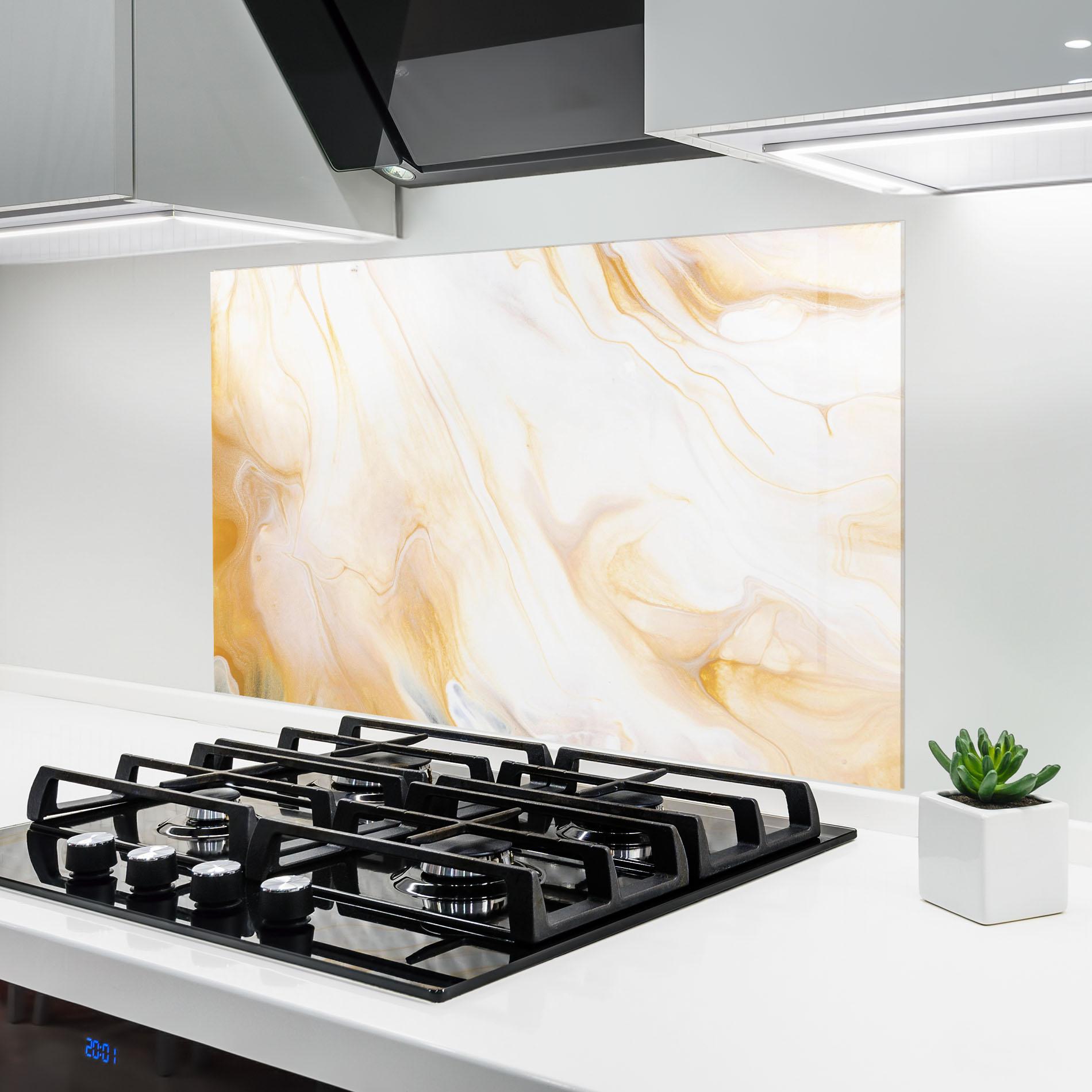 Panou Sticla Bucatarie White Yellow Marble mockup 6