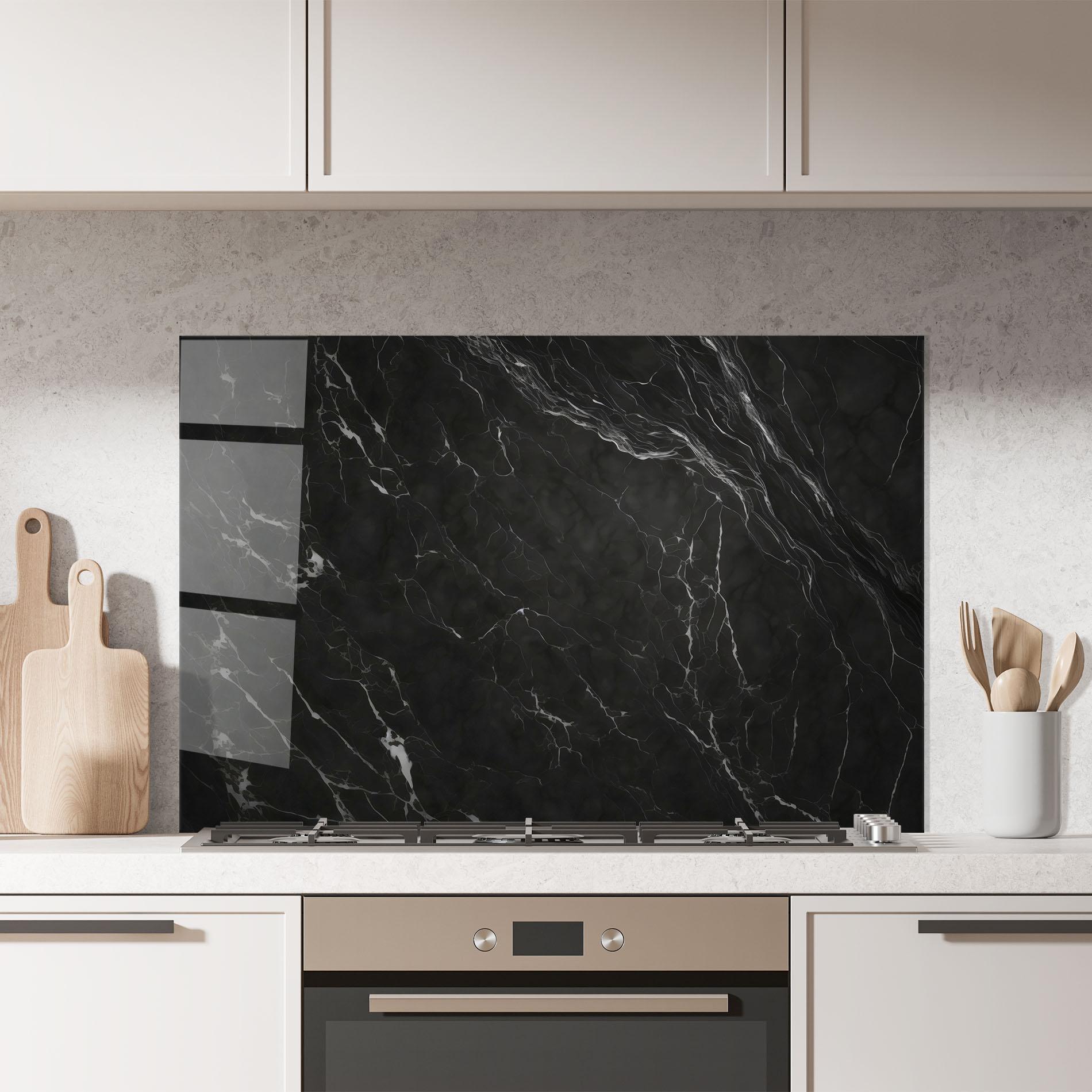 Panou Sticla Bucatarie Black Marble mockup 7