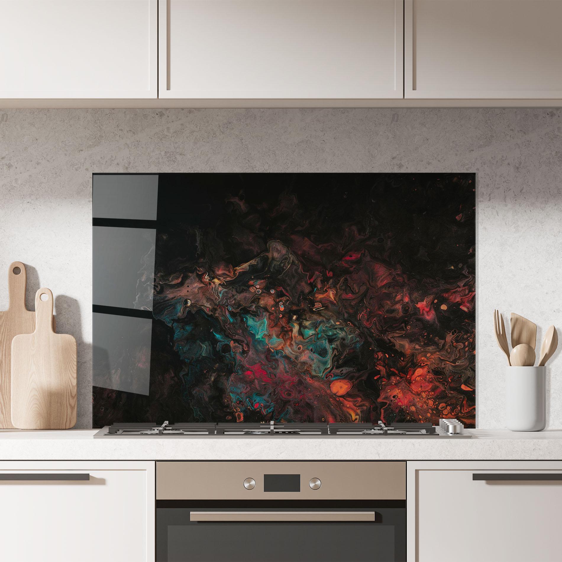 Panou Sticla Bucatarie Dark Abstract mockup 7