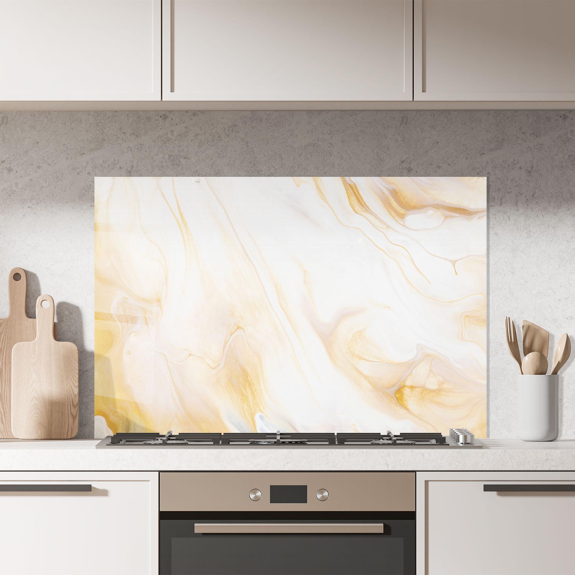 Panou Sticla Bucatarie White Yellow Marble mockup 7