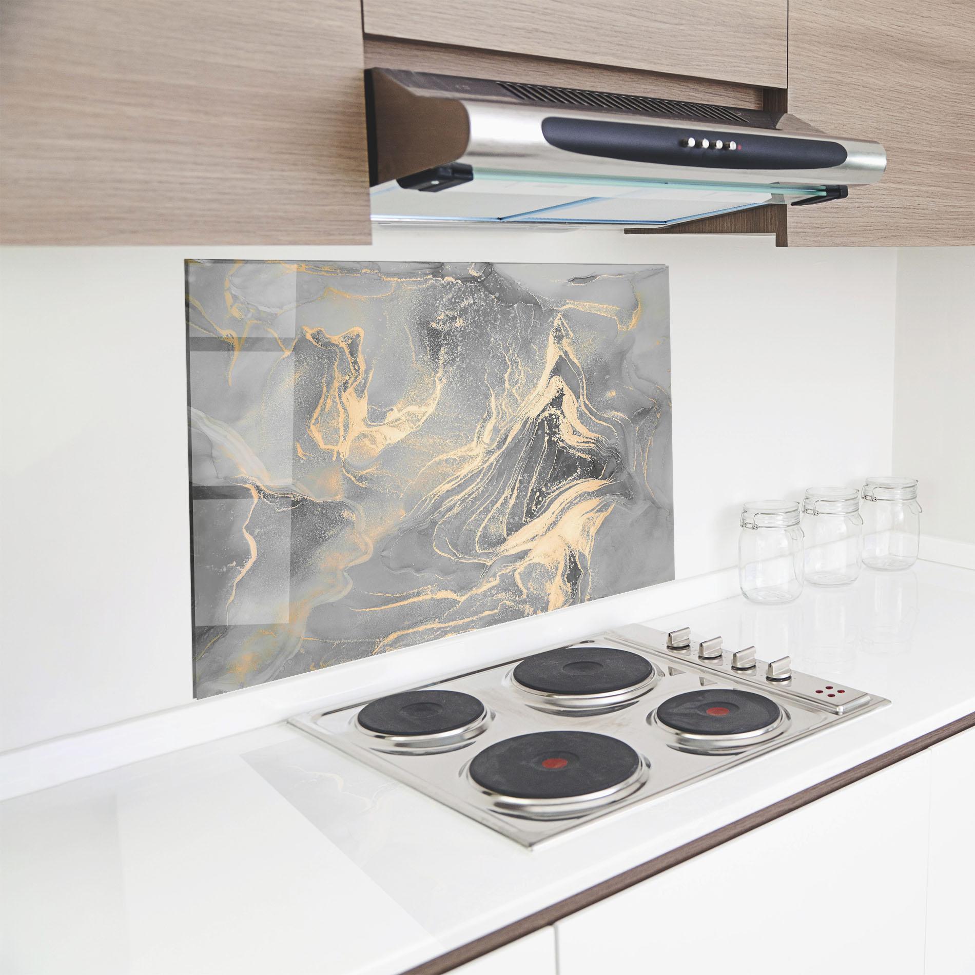 Panou Sticla Bucatarie Abstract Illusion mockup 8