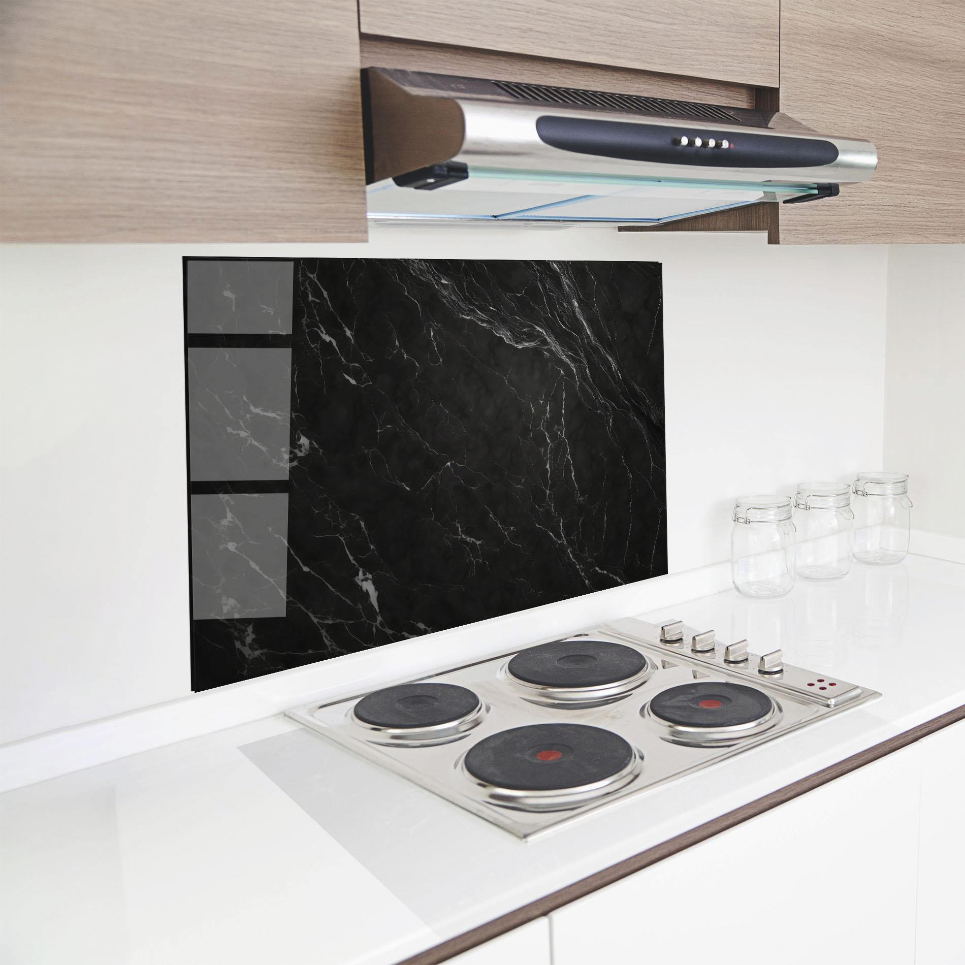 Panou Sticla Bucatarie Black Marble mockup 8
