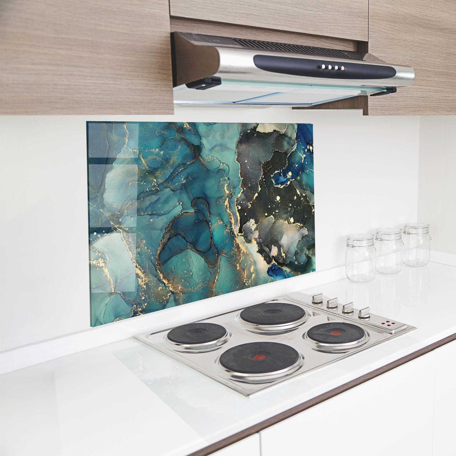 Panou Sticla Bucatarie Blue Marble mockup 8