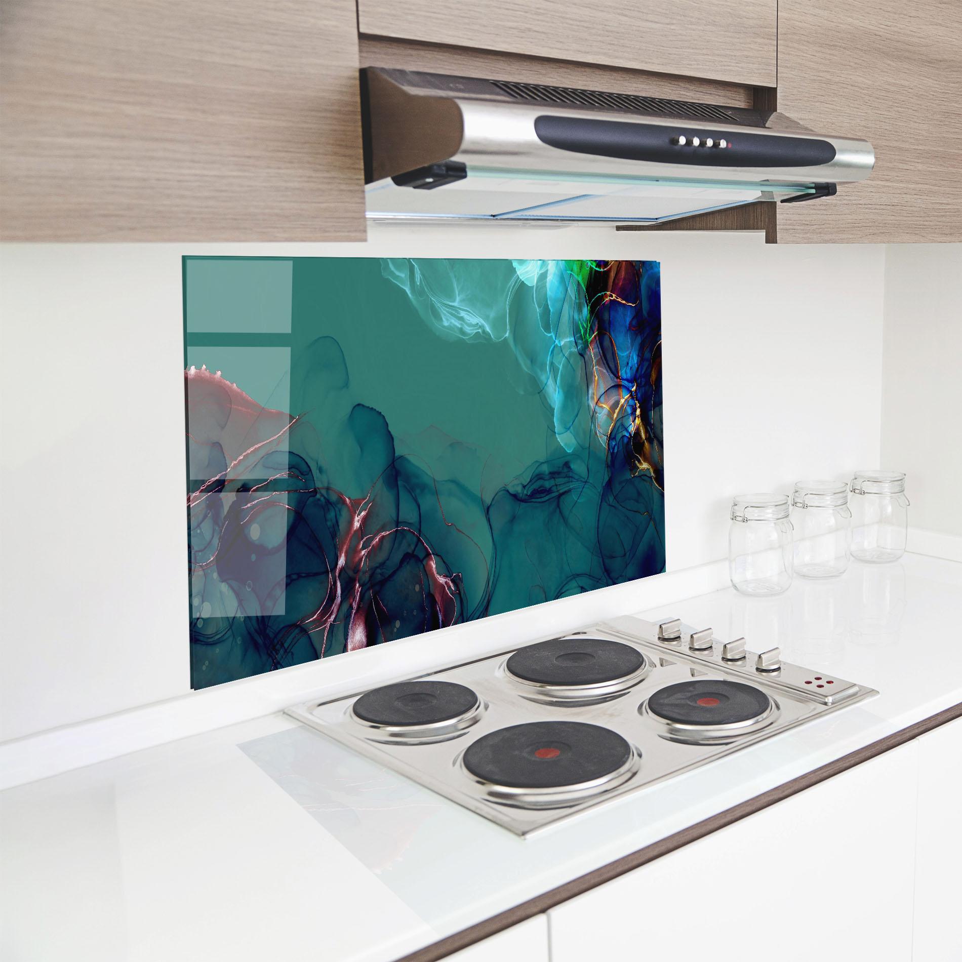 Panou Sticla Bucatarie Darkish Abstract mockup 8