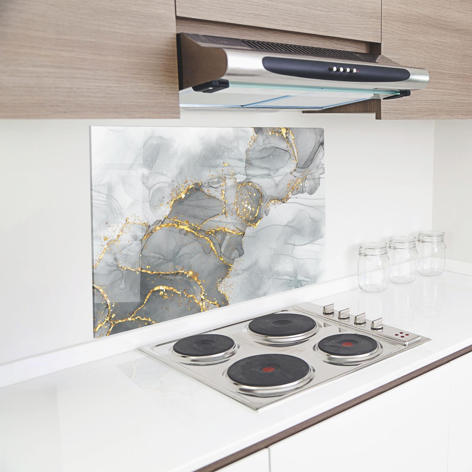 Panou Sticla Bucatarie White Ink Marble mockup 8