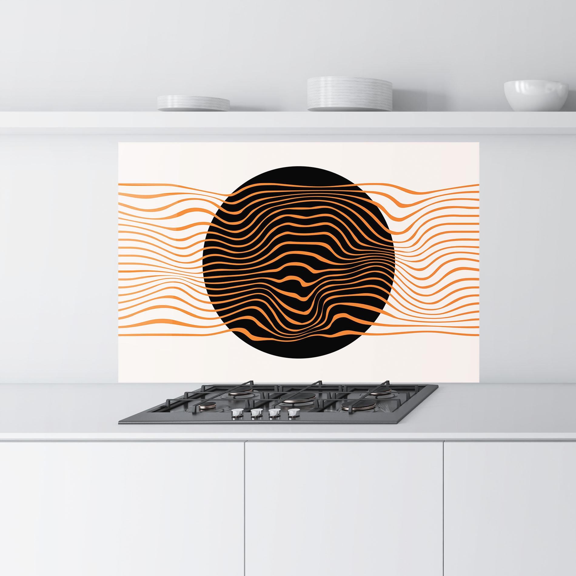 Panou Sticla Bucatarie Black Circle mockup 9