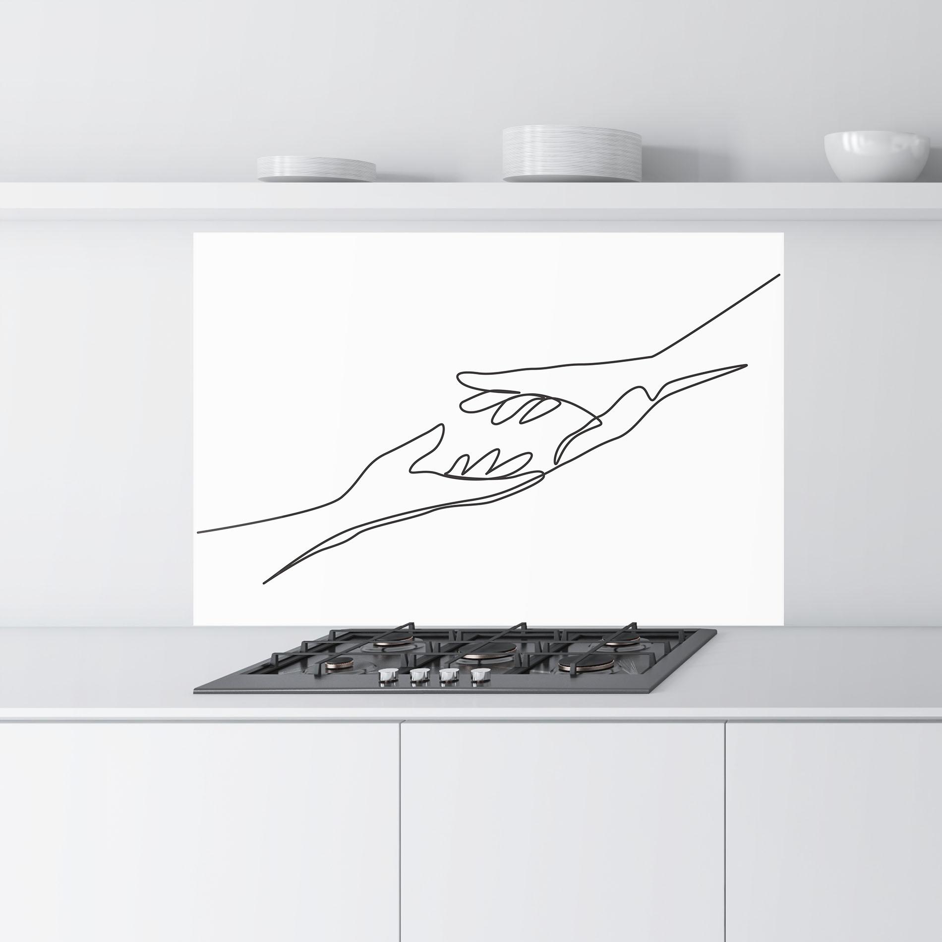 Panou Sticla Bucatarie Hands Reaching mockup 9