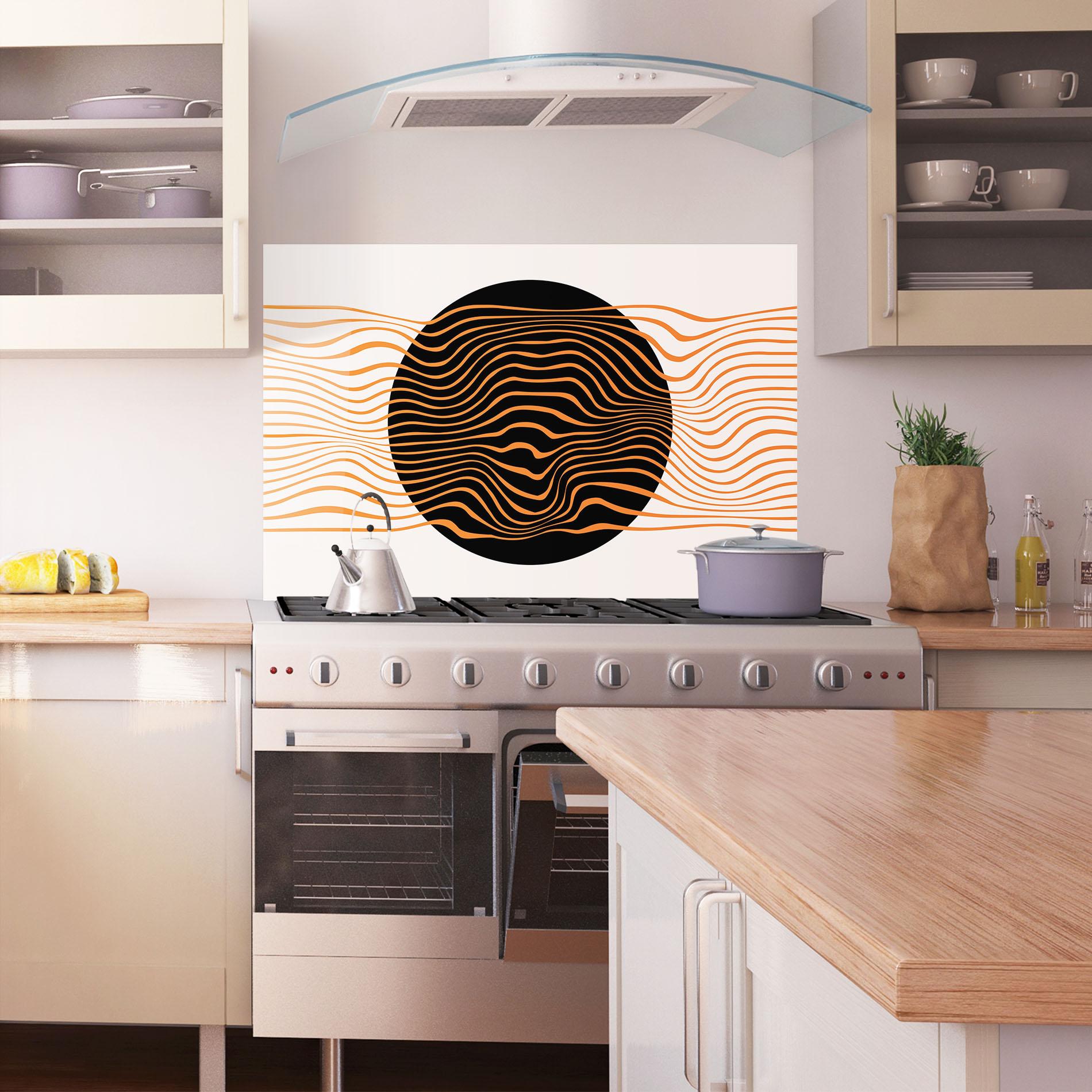 Panou Sticla Bucatarie Black Circle mockup 1