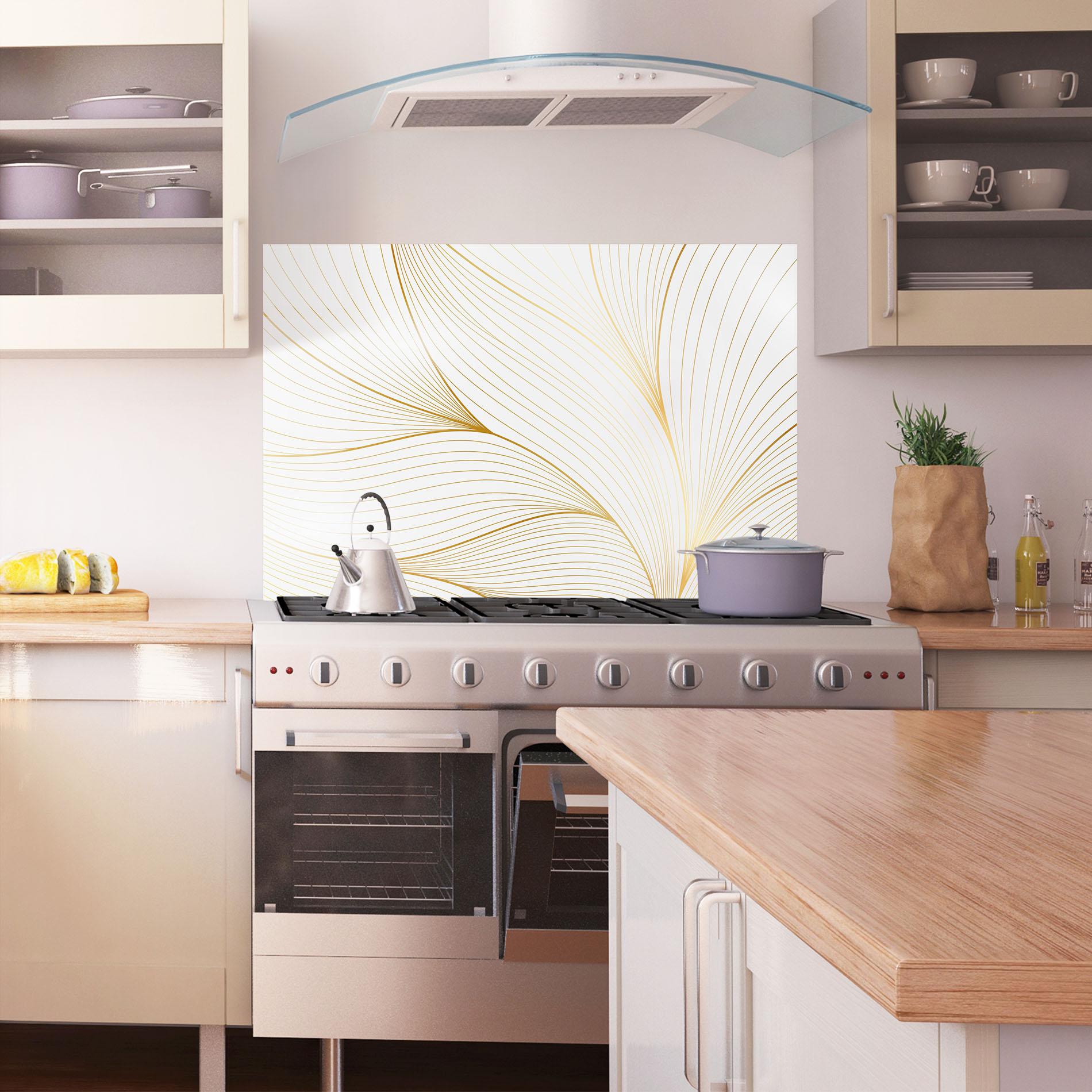 Panou Sticla Bucatarie Gold Wave mockup 1