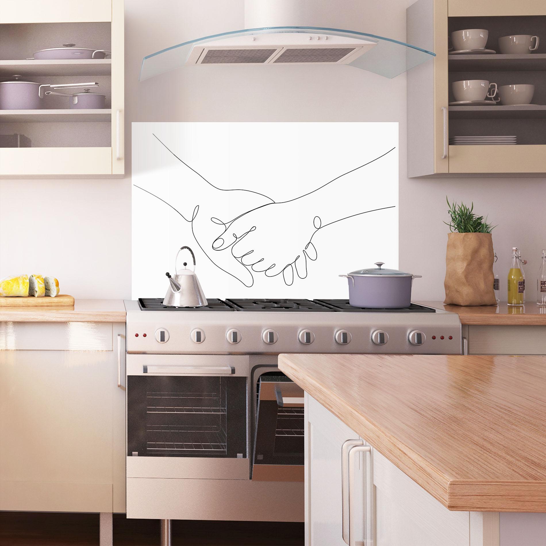 Panou Sticla Bucatarie Minimalistic Hands mockup 1