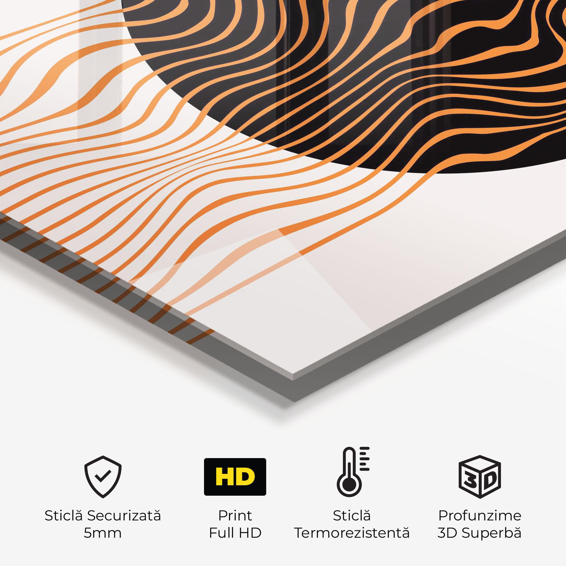 Panou Sticla Bucatarie Black Circle mockup 2