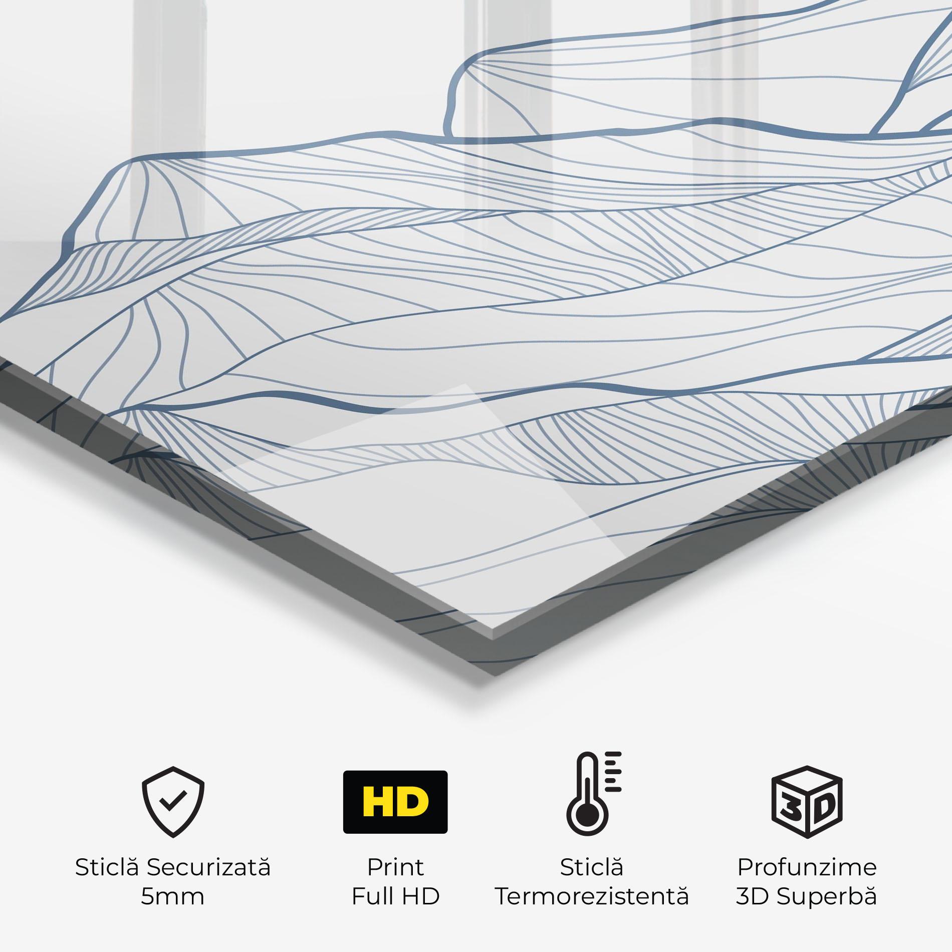Panou Sticla Bucatarie Mountain Blue Line mockup 2