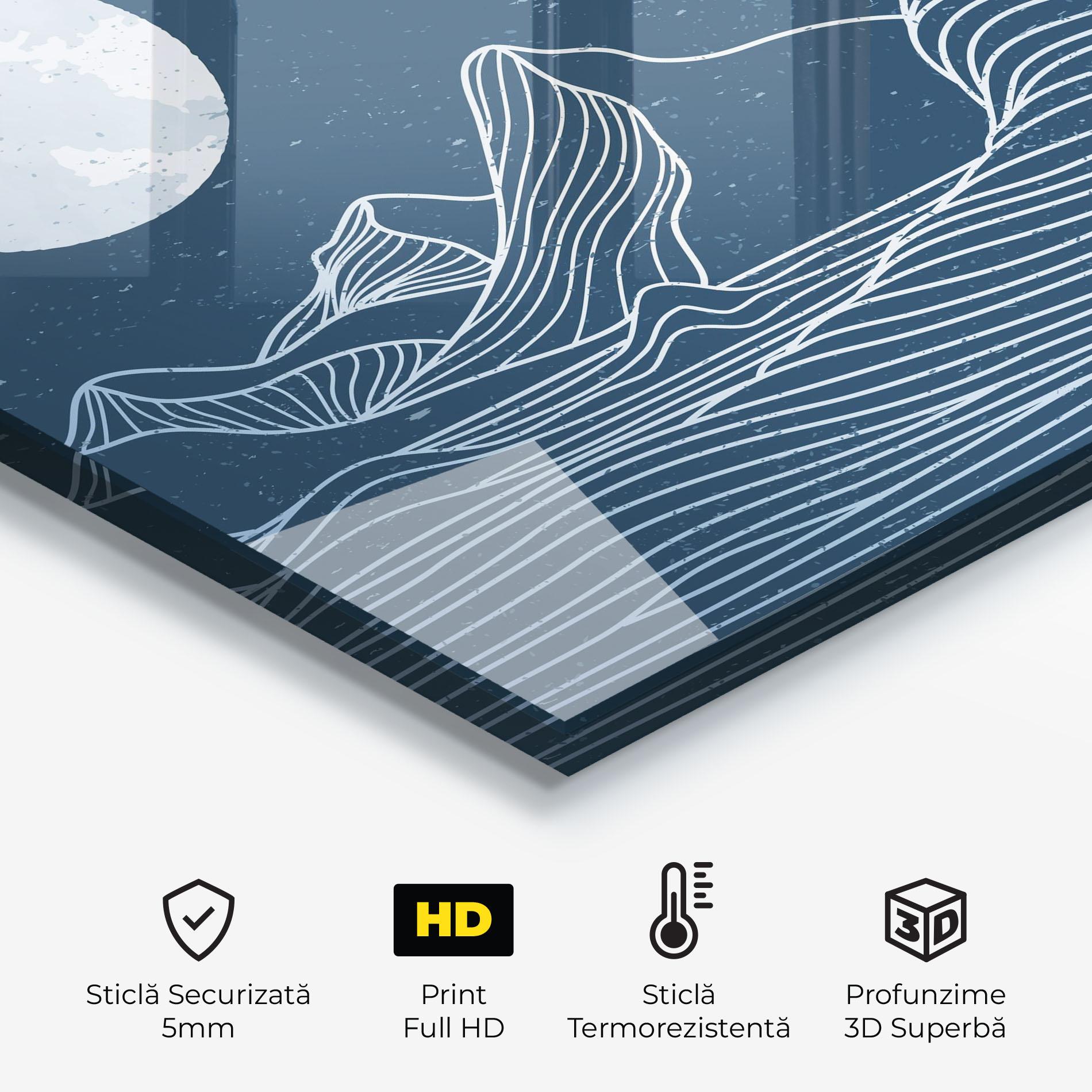 Panou Sticla Bucatarie Ocean Blue Wave mockup 2