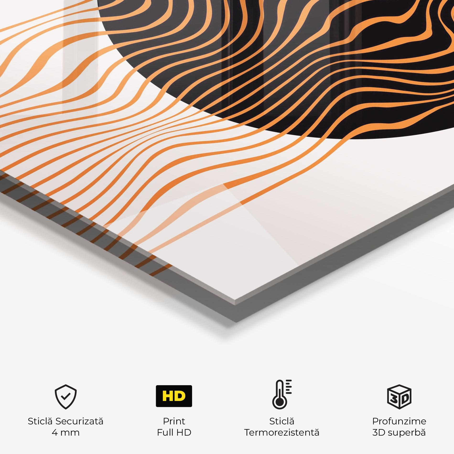 Panou Sticla Bucatarie Black Circle mockup 2