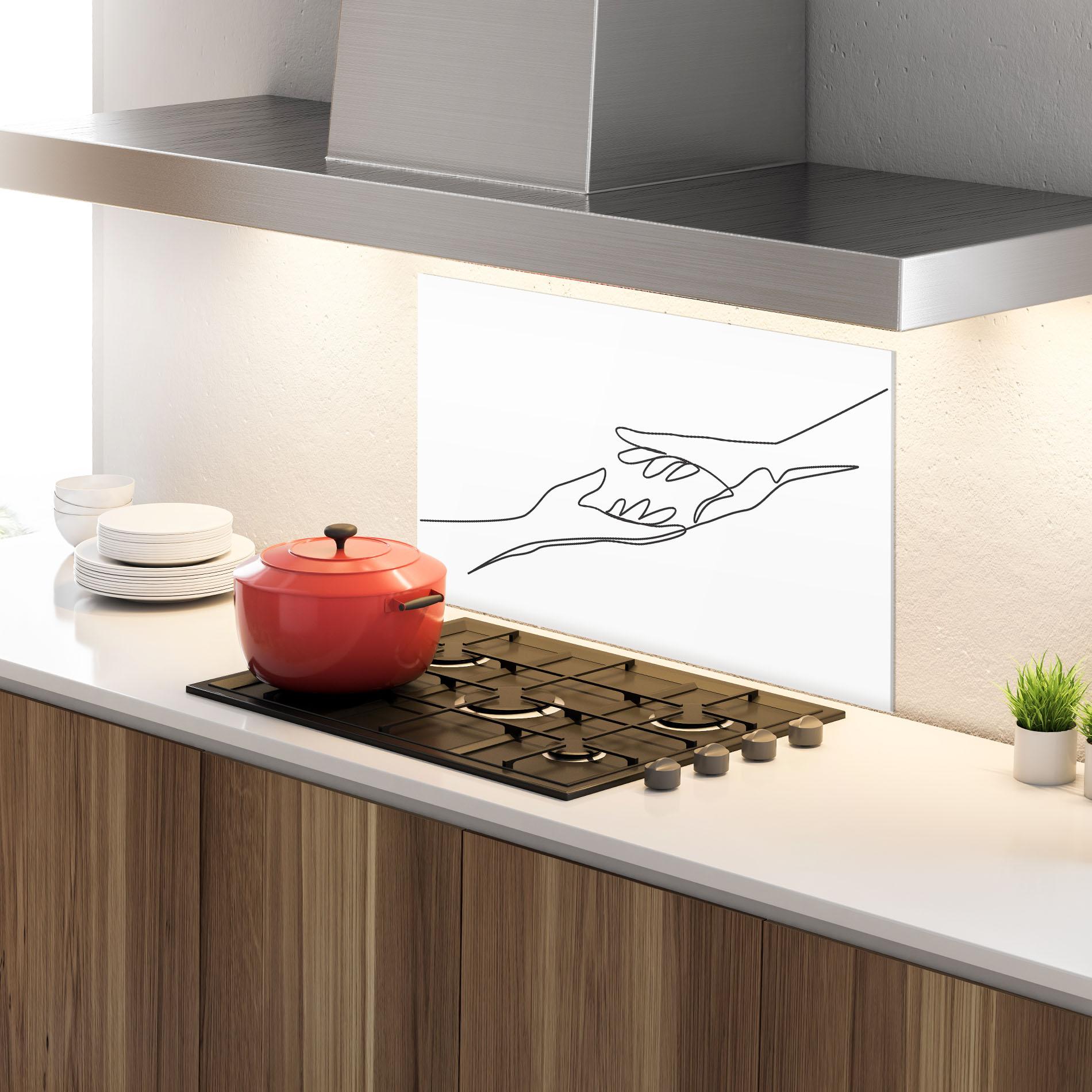 Panou Sticla Bucatarie Hands Reaching mockup 4