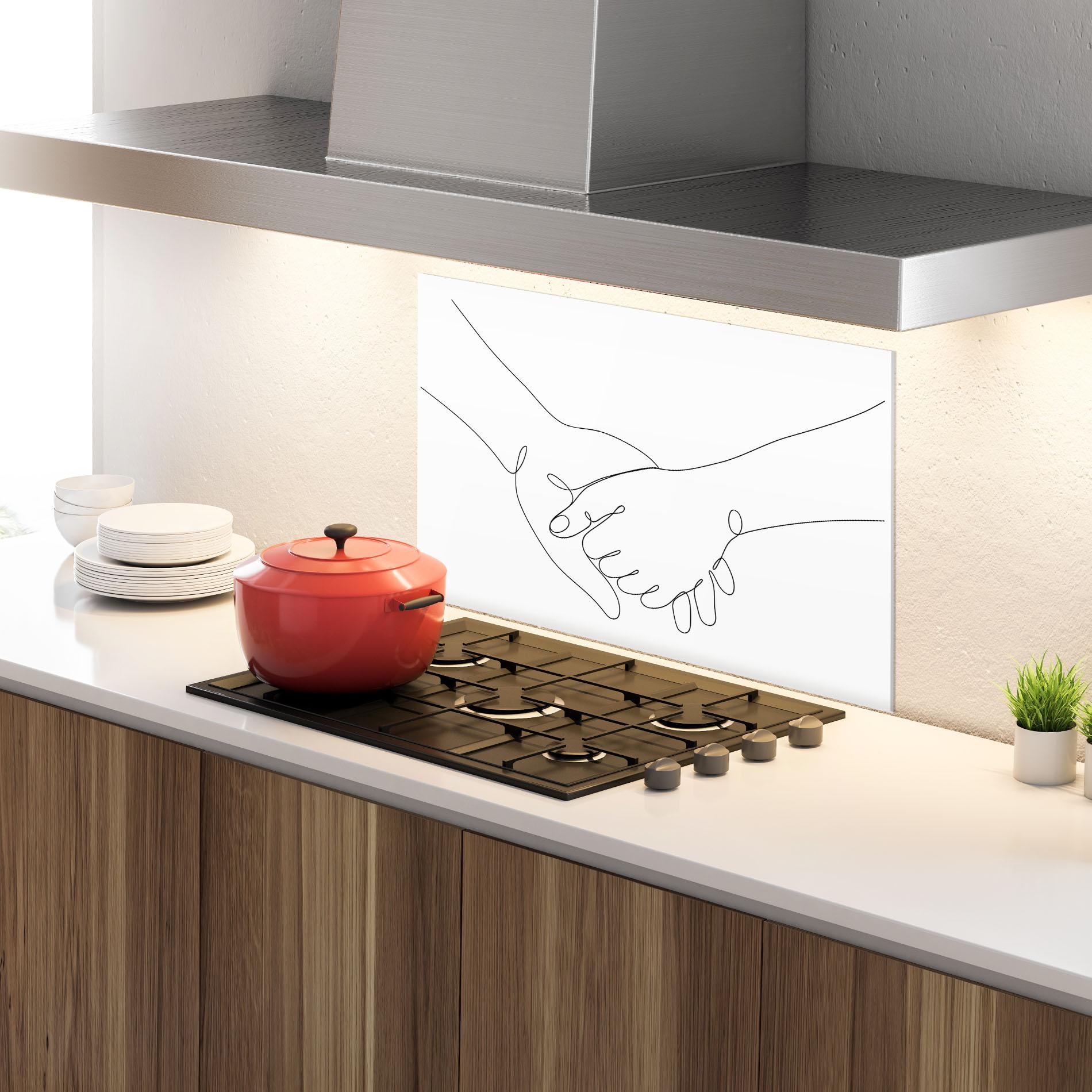 Panou Sticla Bucatarie Minimalistic Hands mockup 4