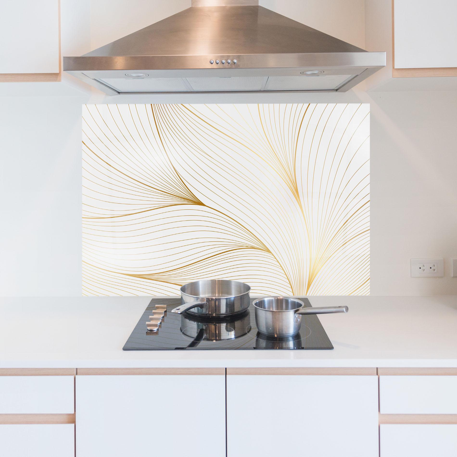 Panou Sticla Bucatarie Gold Wave mockup 5