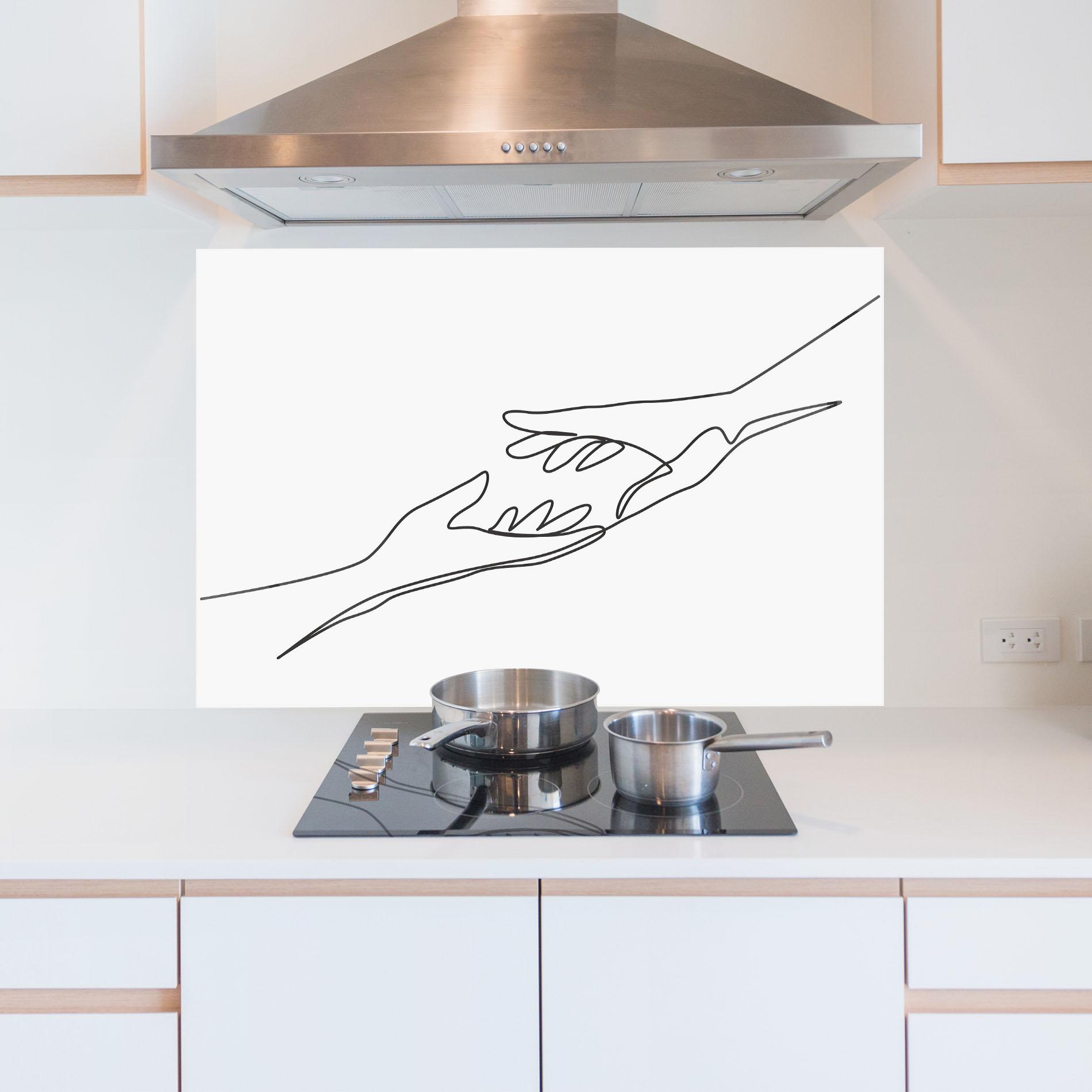 Panou Sticla Bucatarie Hands Reaching mockup 5