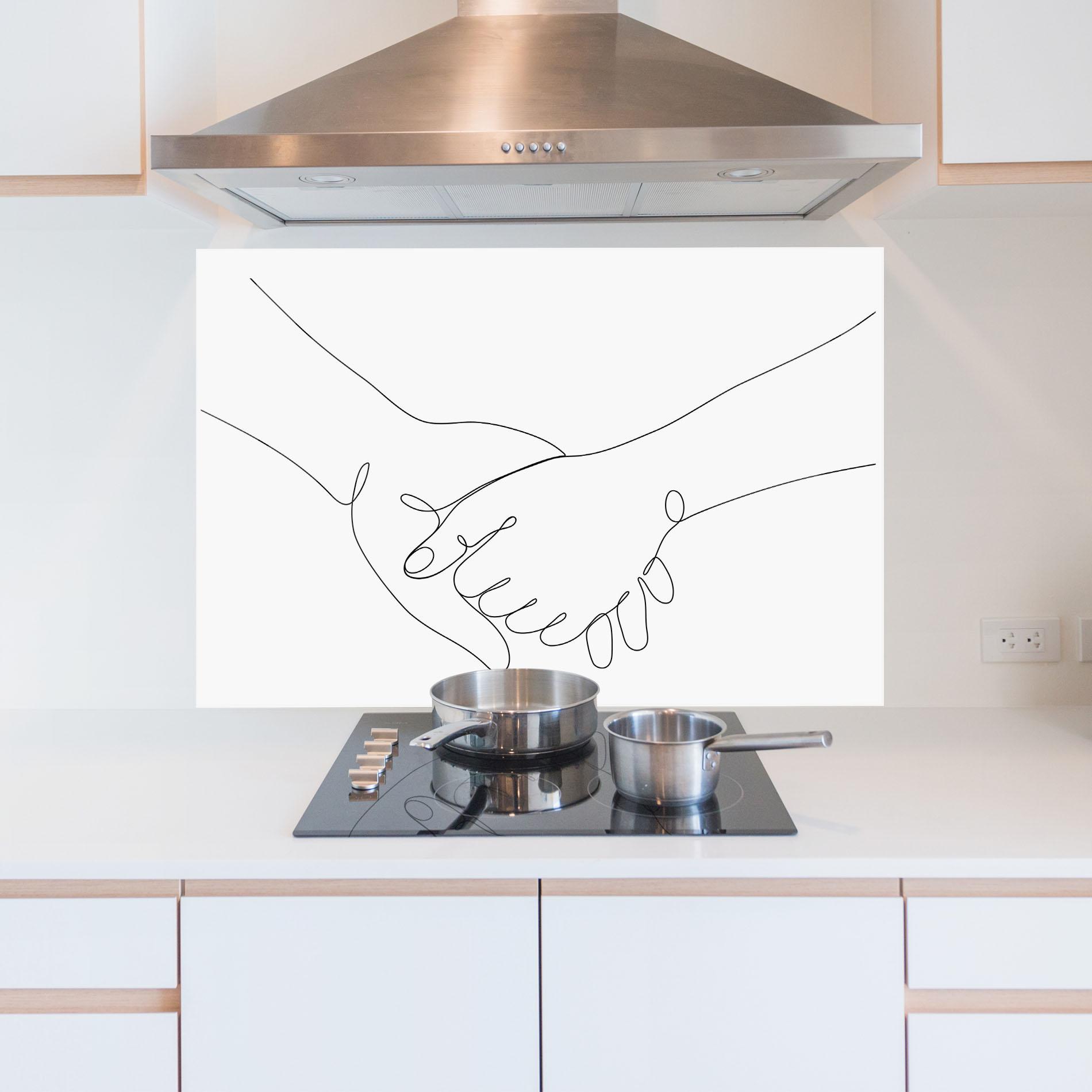 Panou Sticla Bucatarie Minimalistic Hands mockup 5