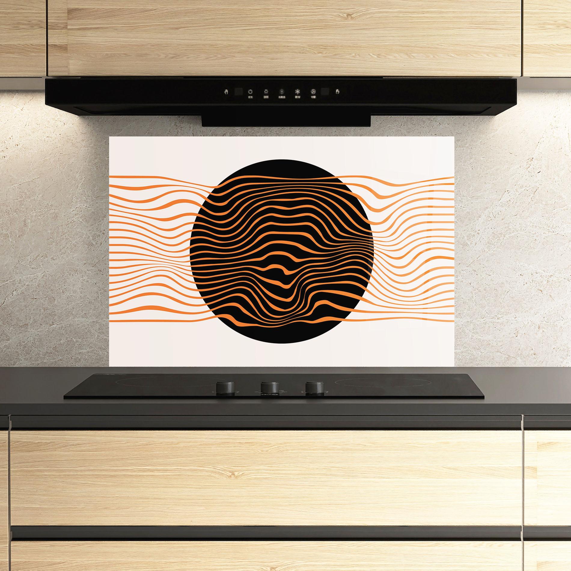 Panou Sticla Bucatarie Black Circle mockup 3