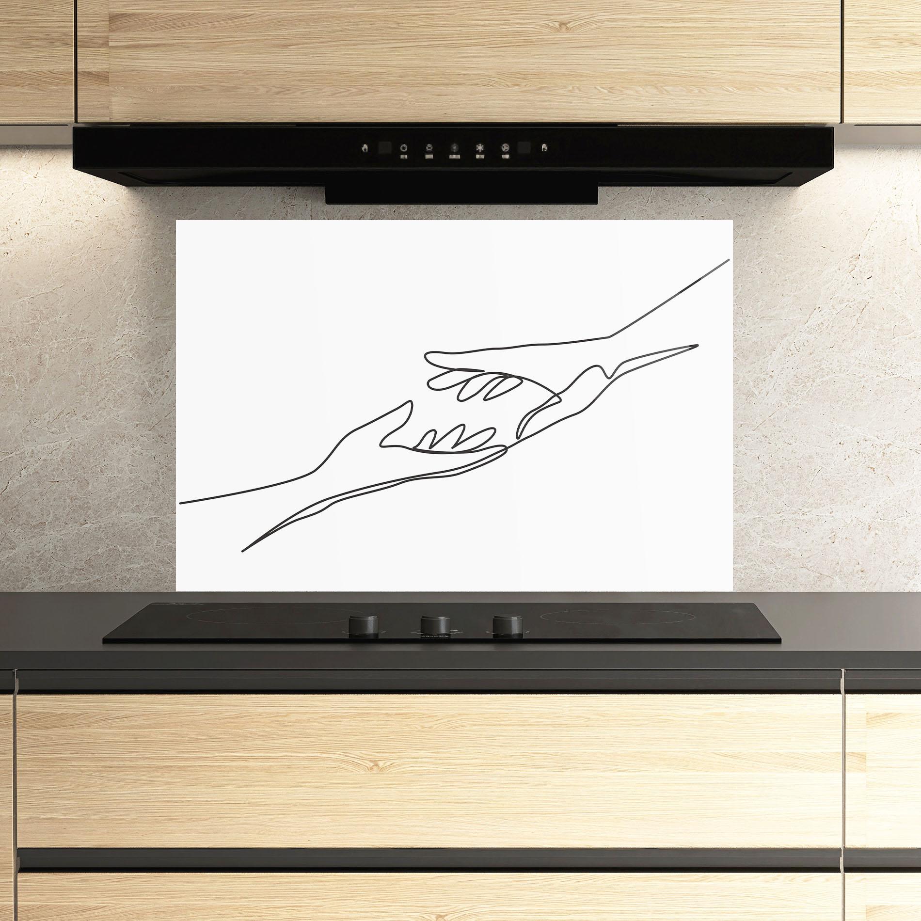 Panou Sticla Bucatarie Hands Reaching mockup 3