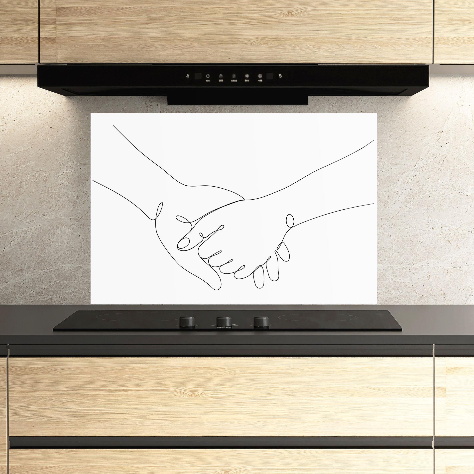 Panou Sticla Bucatarie Minimalistic Hands mockup 3