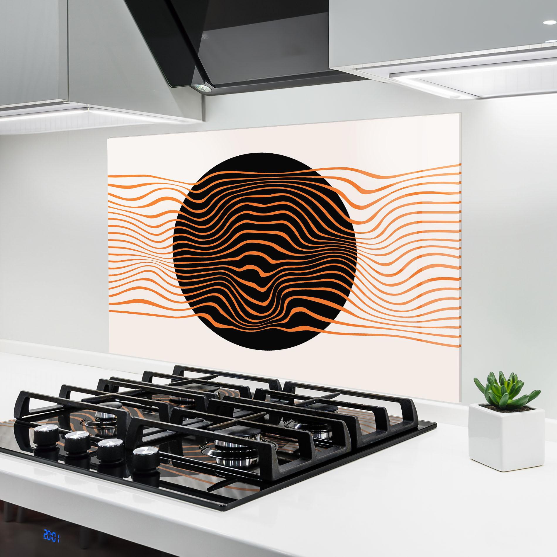 Panou Sticla Bucatarie Black Circle mockup 6