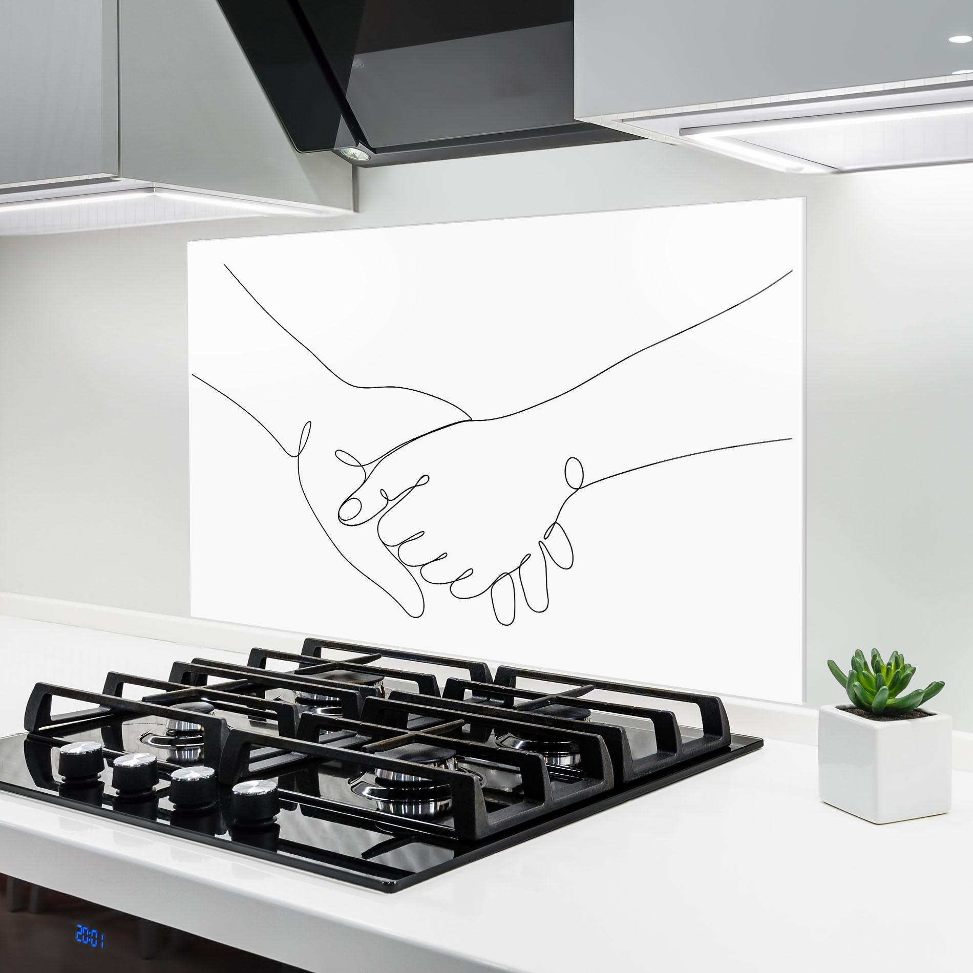 Panou Sticla Bucatarie Minimalistic Hands mockup 6