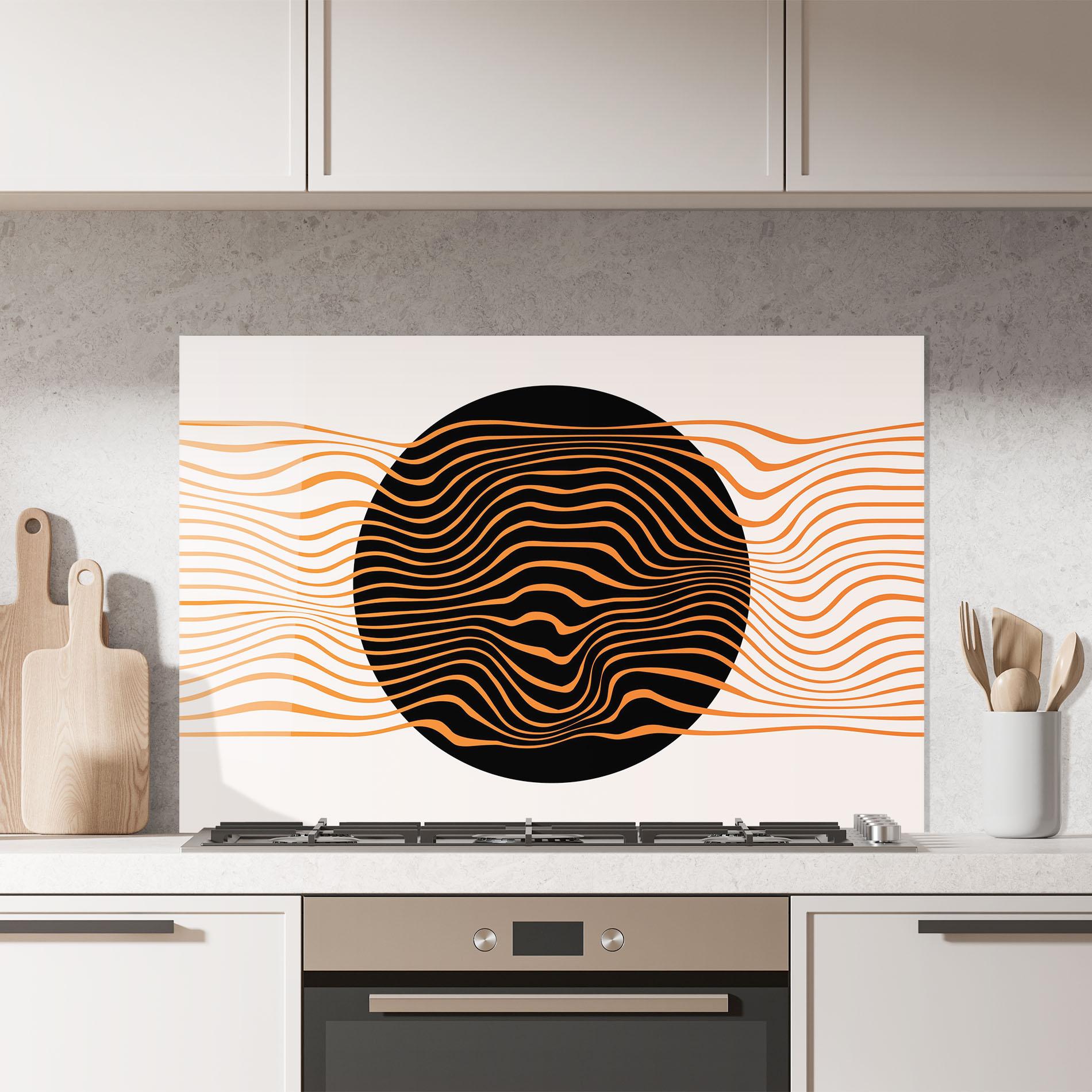 Panou Sticla Bucatarie Black Circle mockup 7