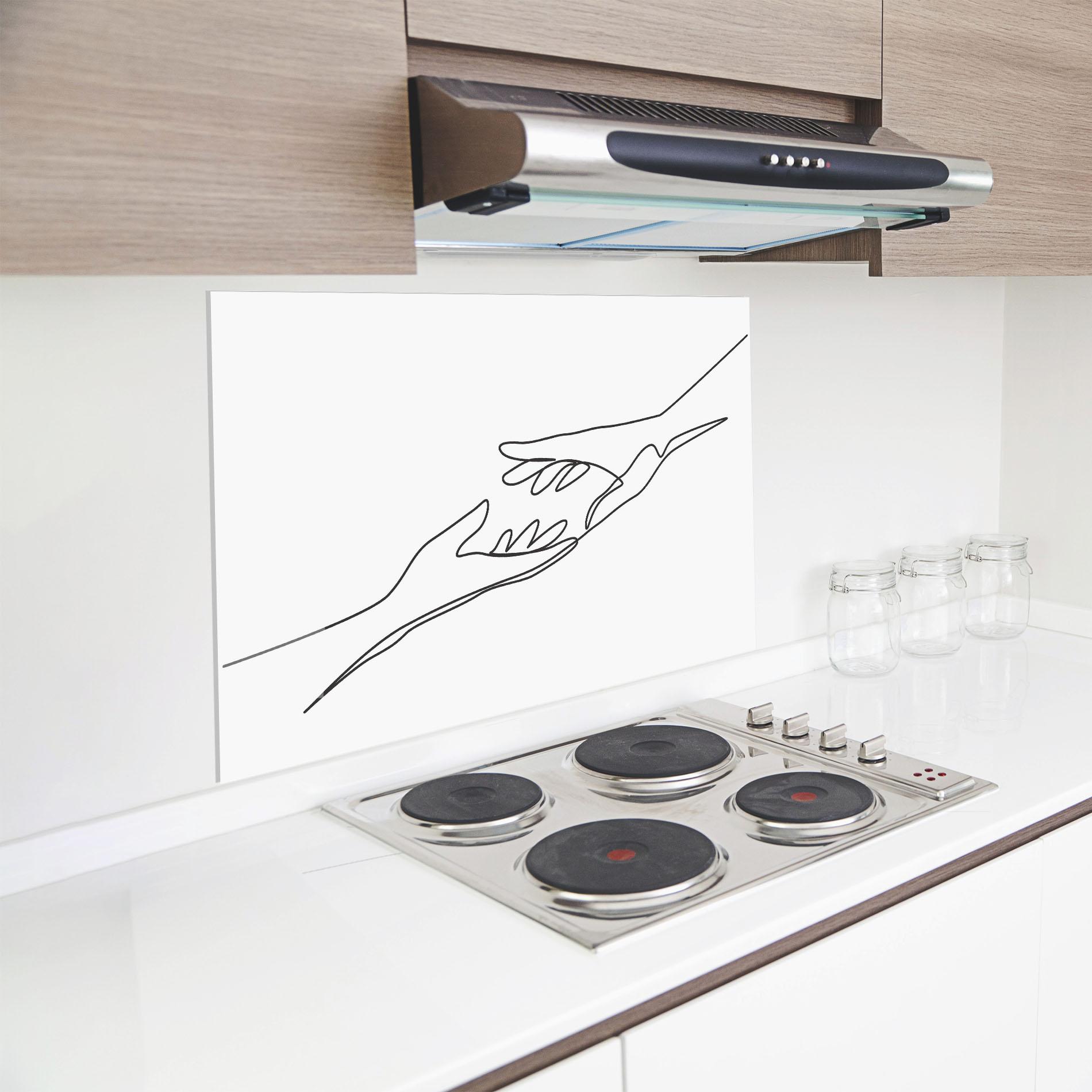 Panou Sticla Bucatarie Hands Reaching mockup 8