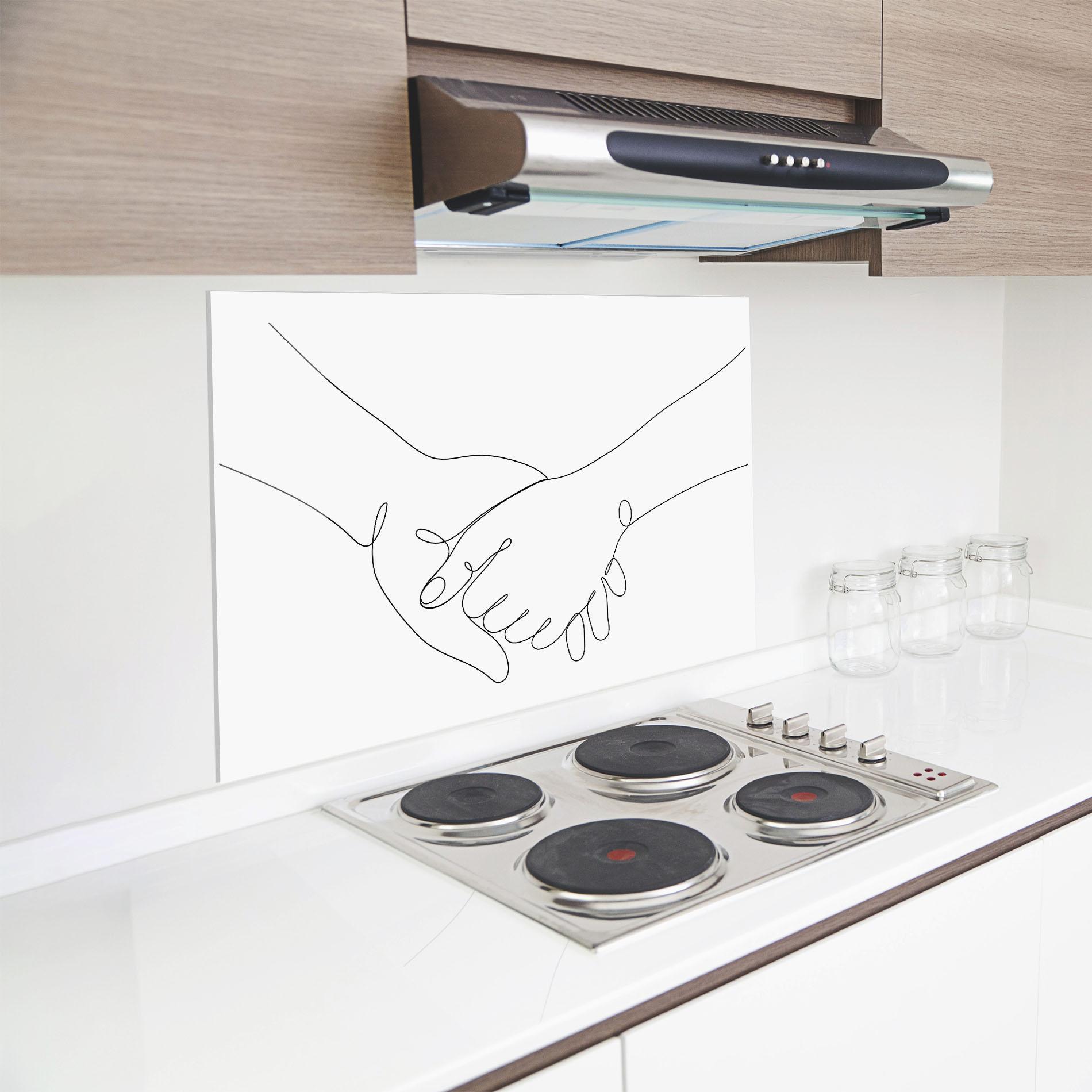Panou Sticla Bucatarie Minimalistic Hands mockup 8