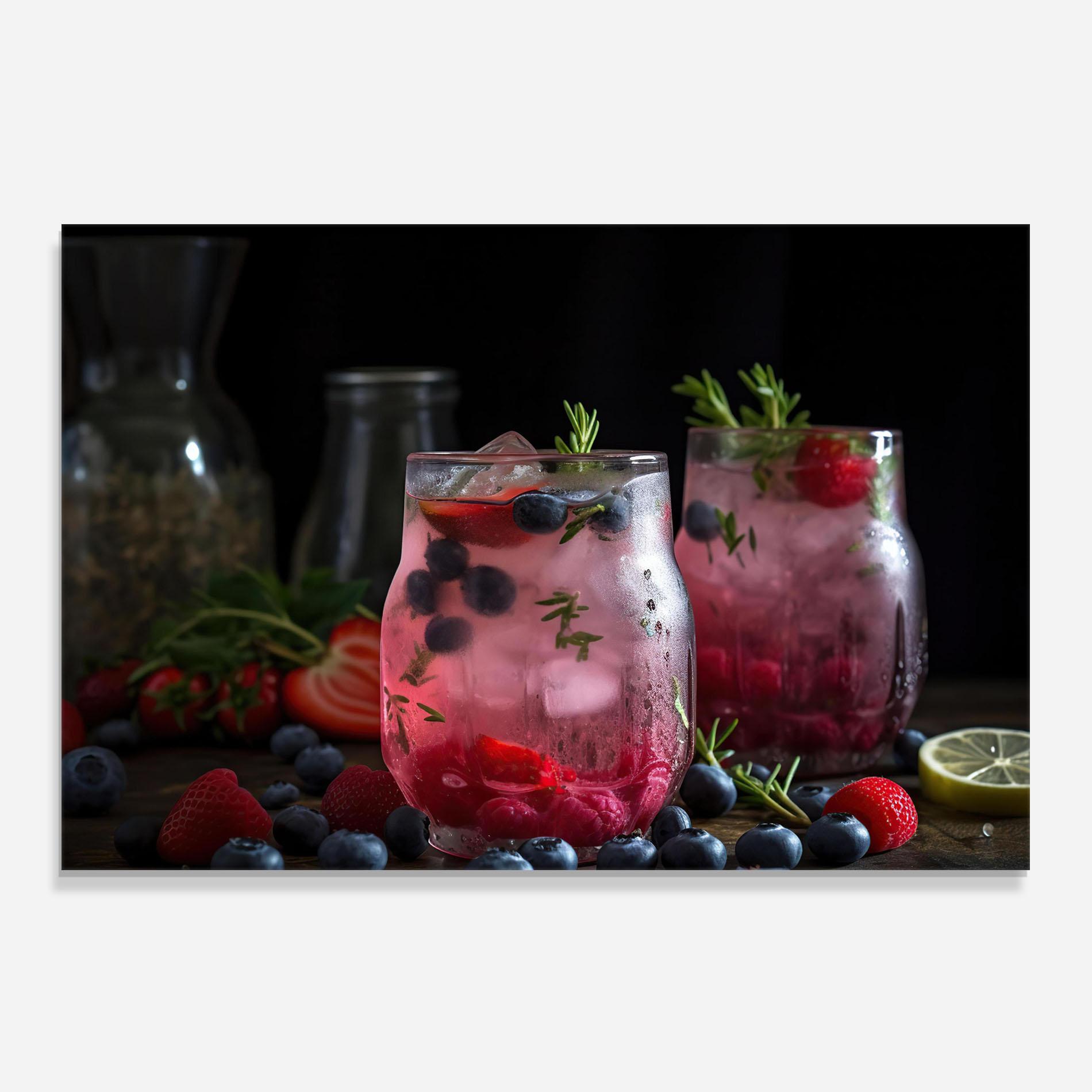 Panou Sticla Bucatarie Berry Ice Drink mockup 0