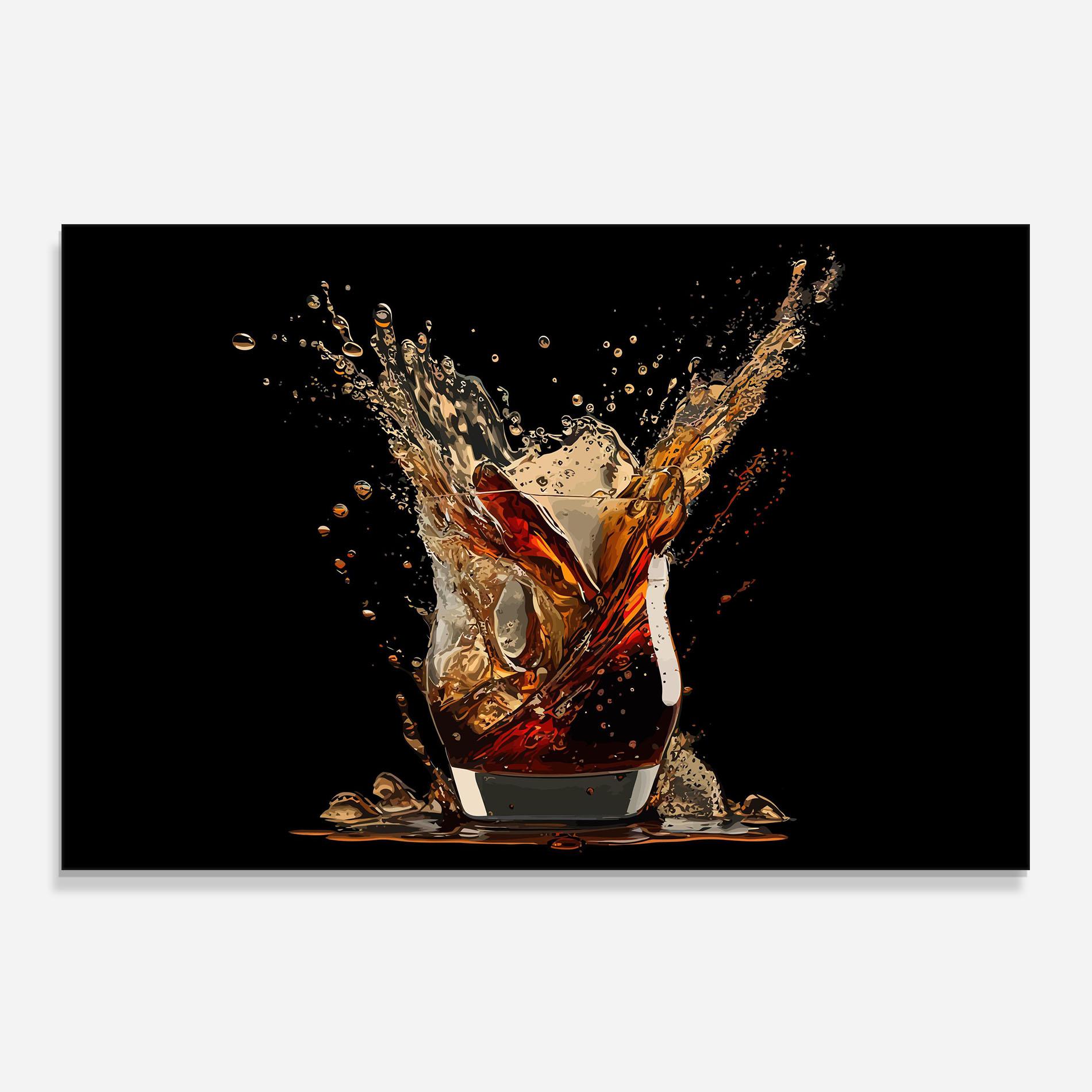 Panou Sticla Bucatarie Cola Splash mockup 0