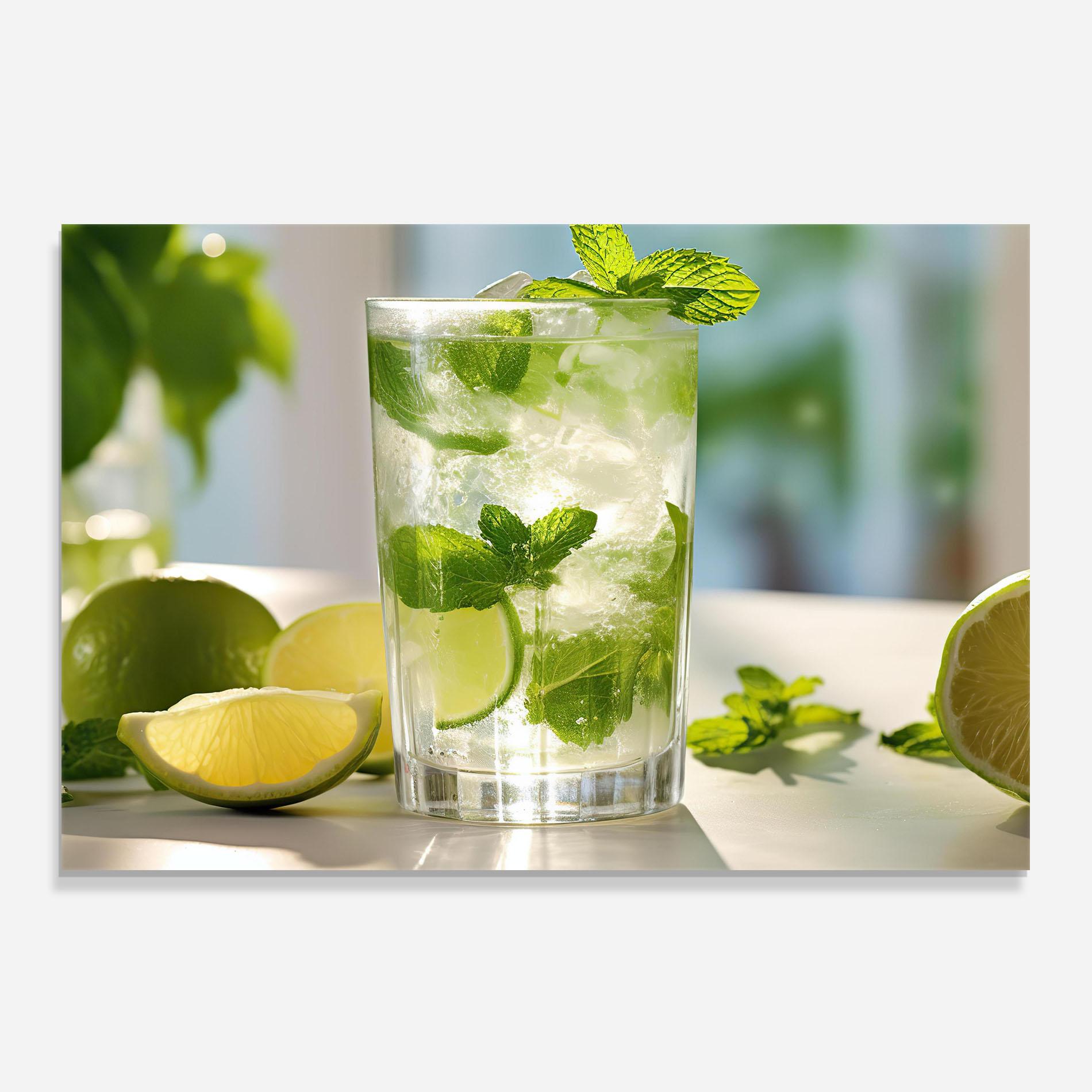 Panou Sticla Bucatarie Lime Mint Glass mockup 0