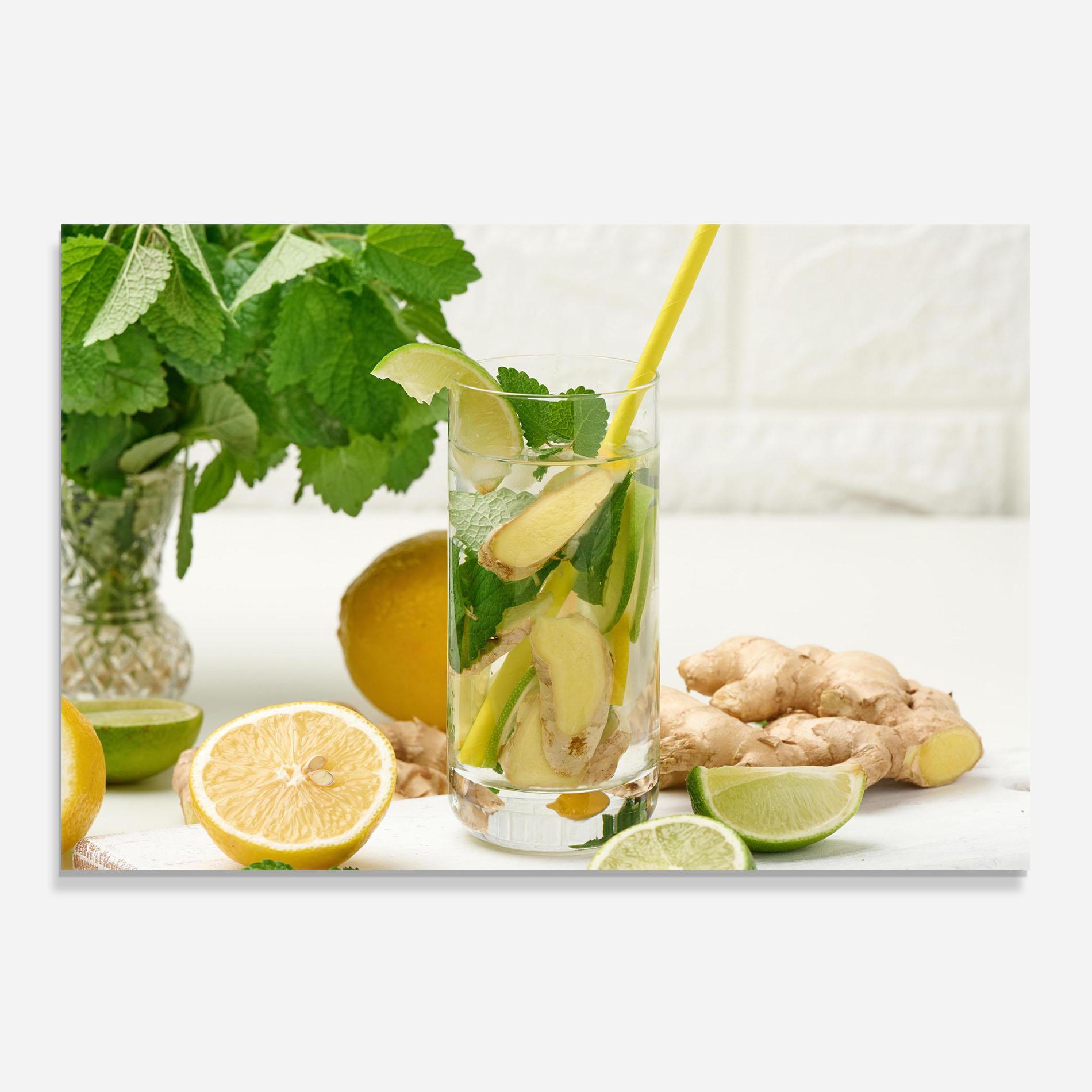 Panou Sticla Bucatarie Transparent Lemon Glass mockup 0