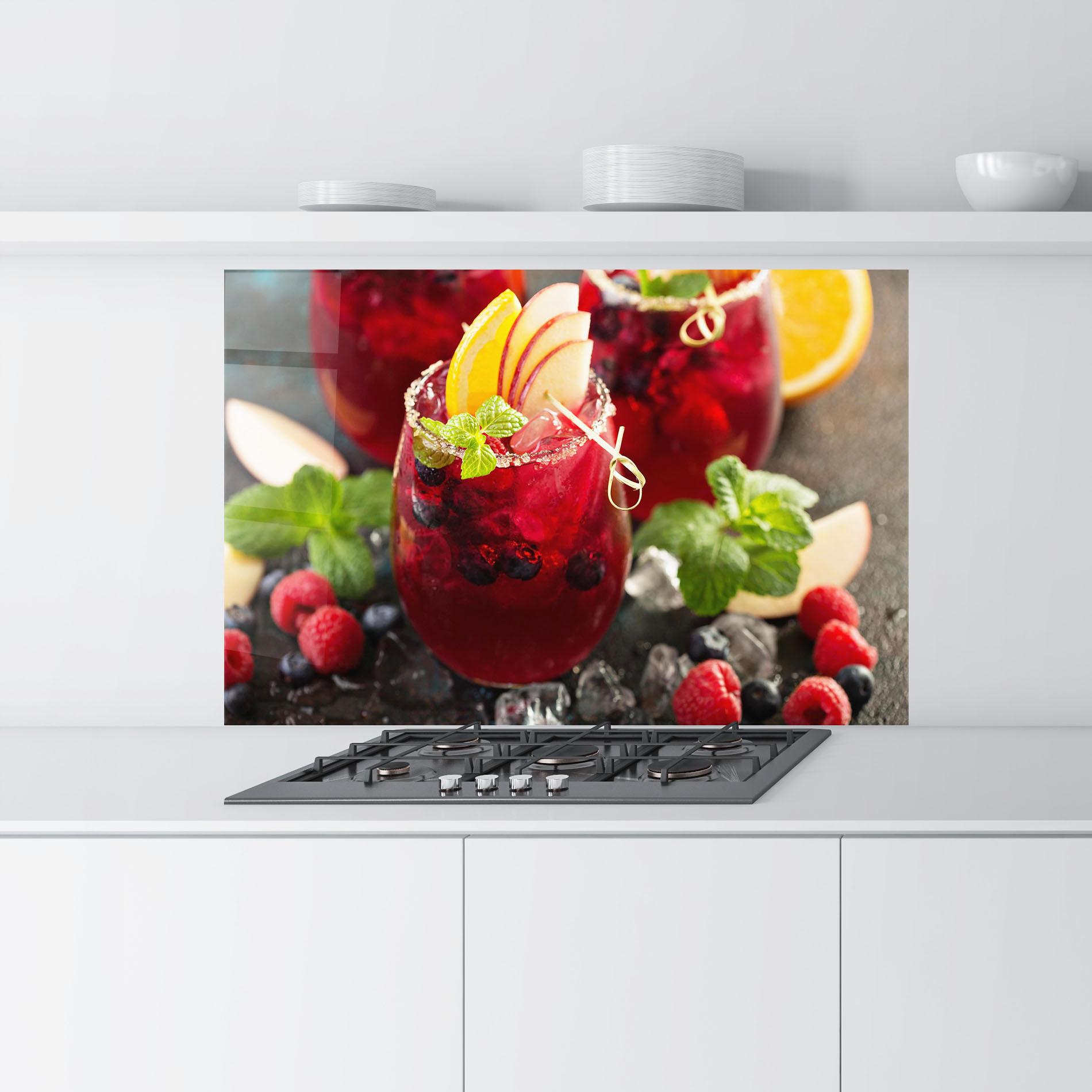 Panou Sticla Bucatarie Berry Drink mockup 9