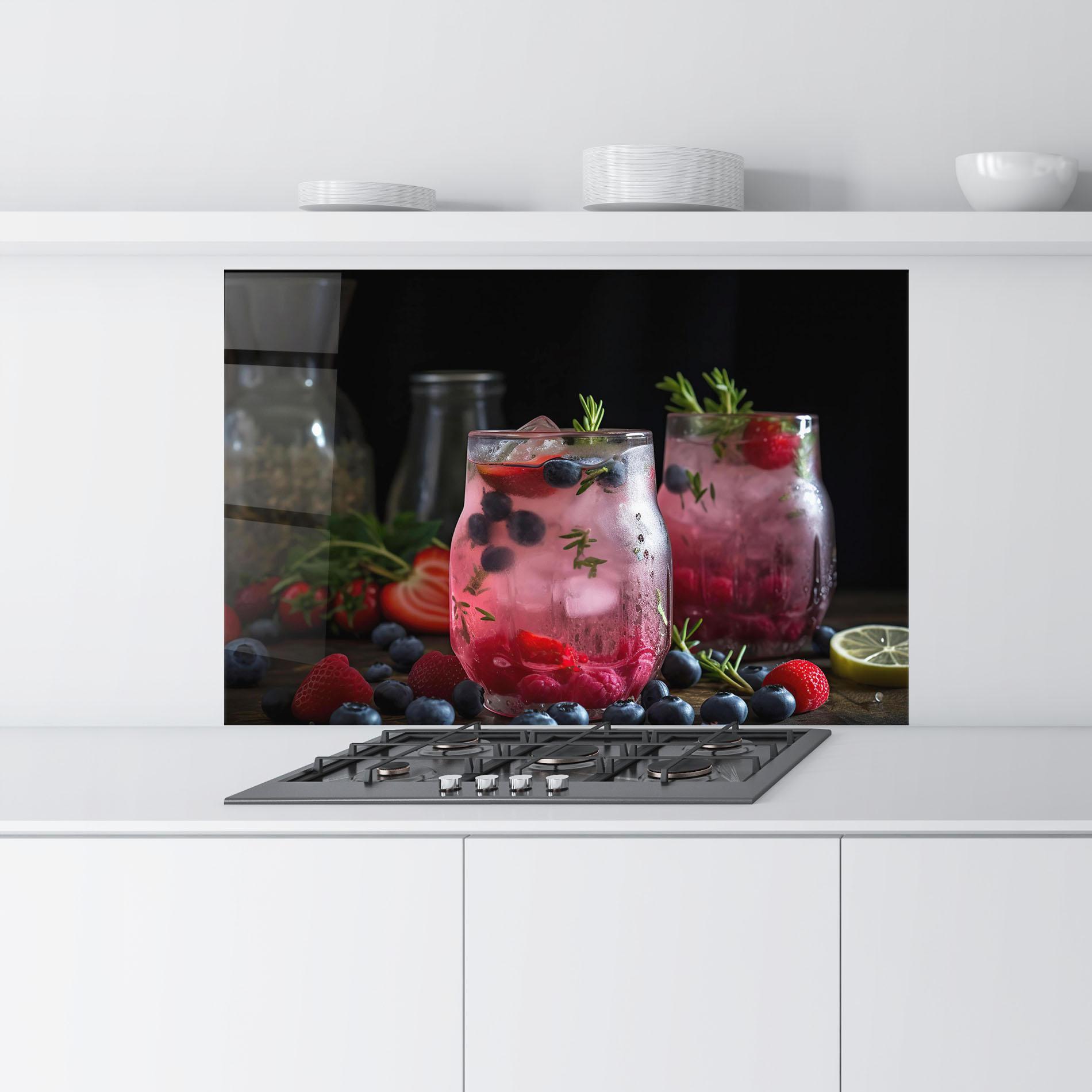 Panou Sticla Bucatarie Berry Ice Drink mockup 9