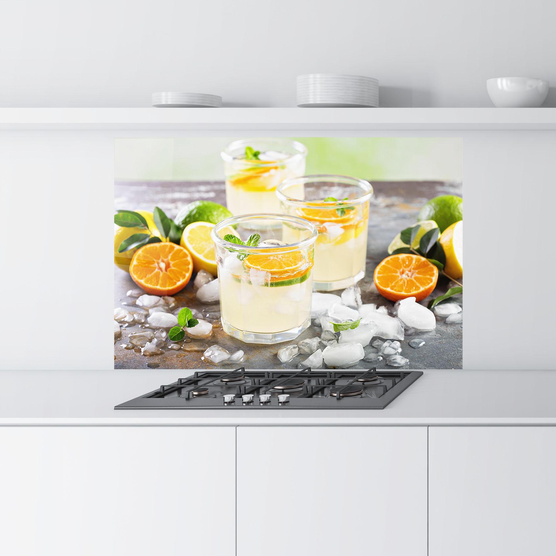 Panou Sticla Bucatarie Citrus Fruit Lemonade mockup 9