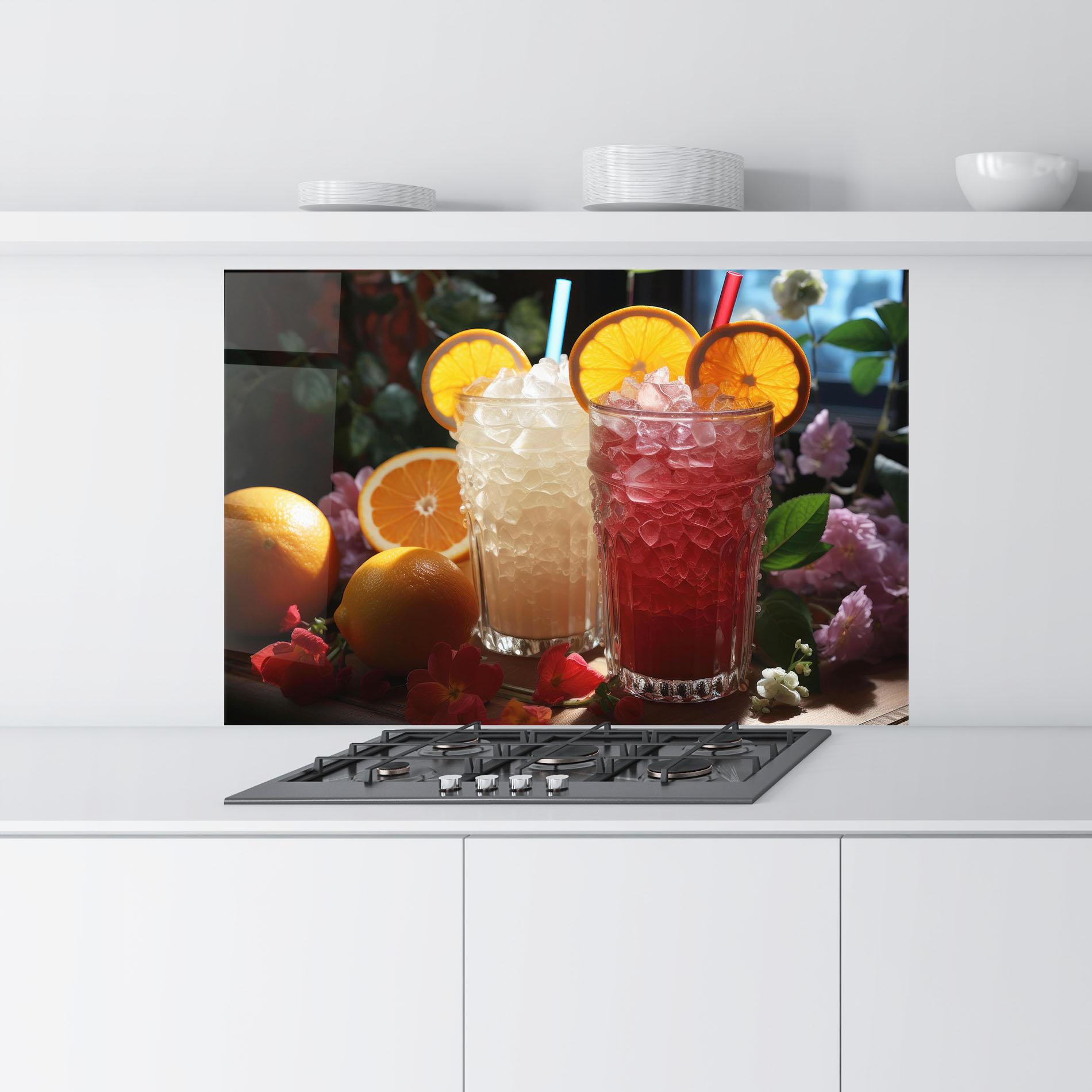 Panou Sticla Bucatarie Citrus Smoothie Drink mockup 9