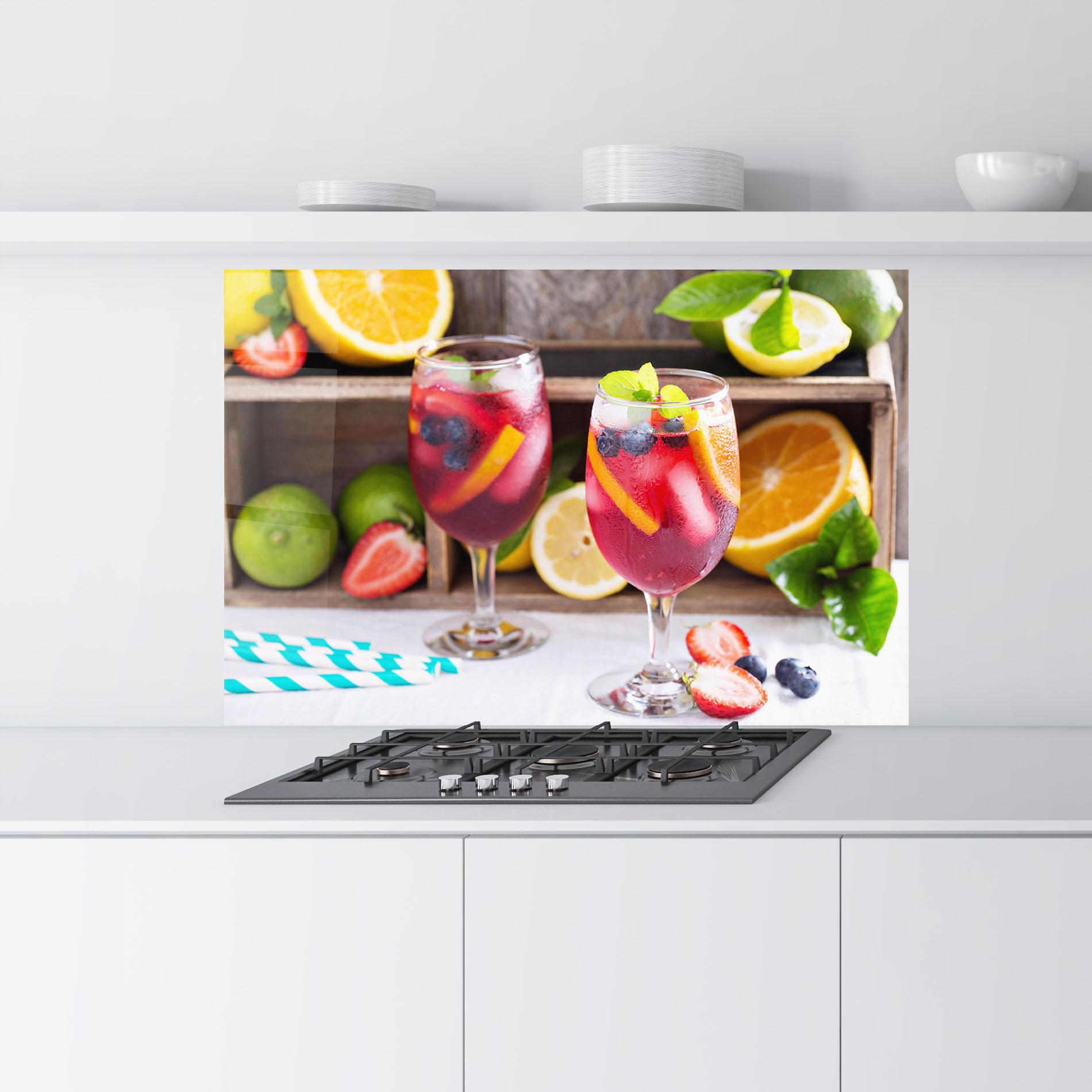 Panou Sticla Bucatarie Colorful Summer Drink mockup 9