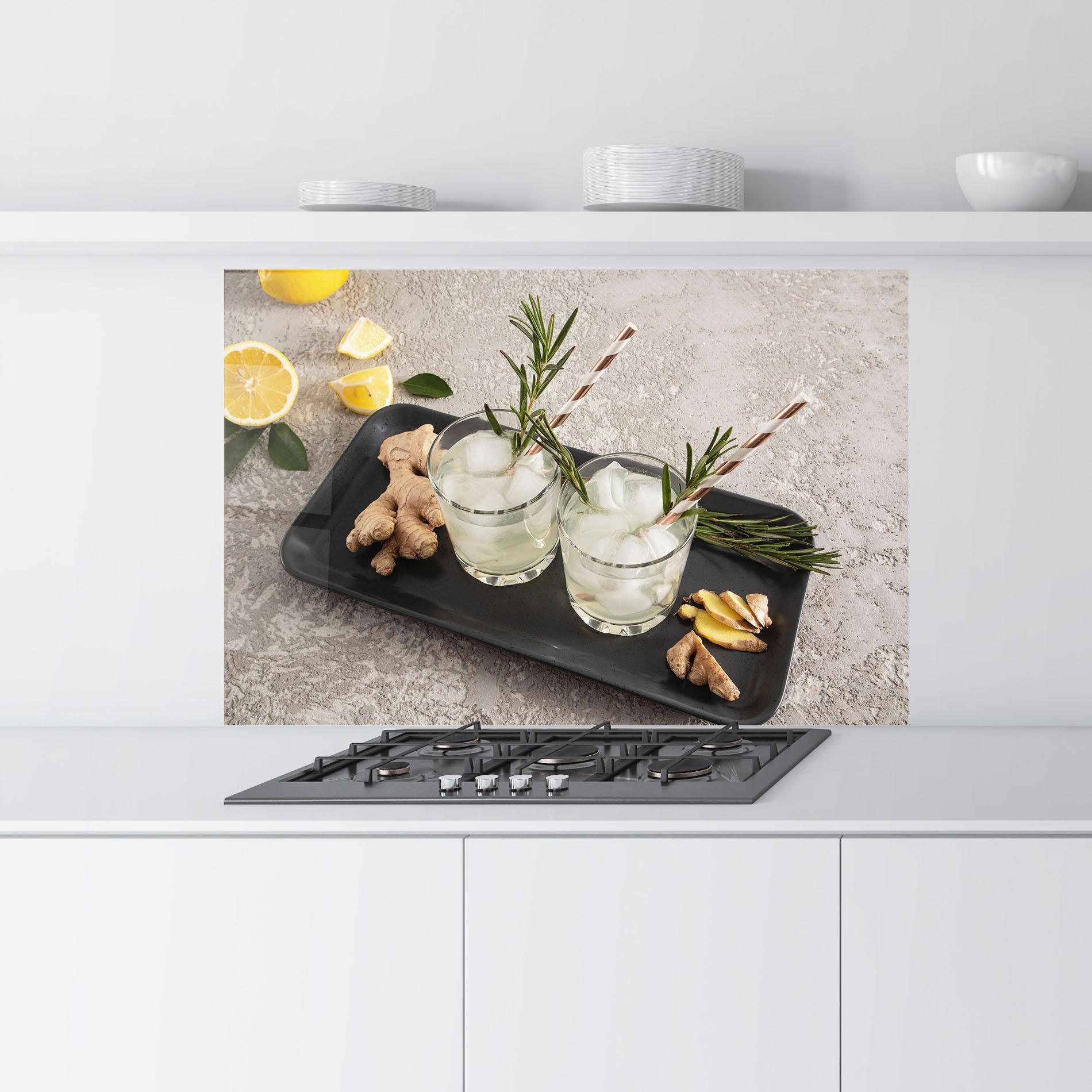 Panou Sticla Bucatarie Ginger Lemonade Drink mockup 9